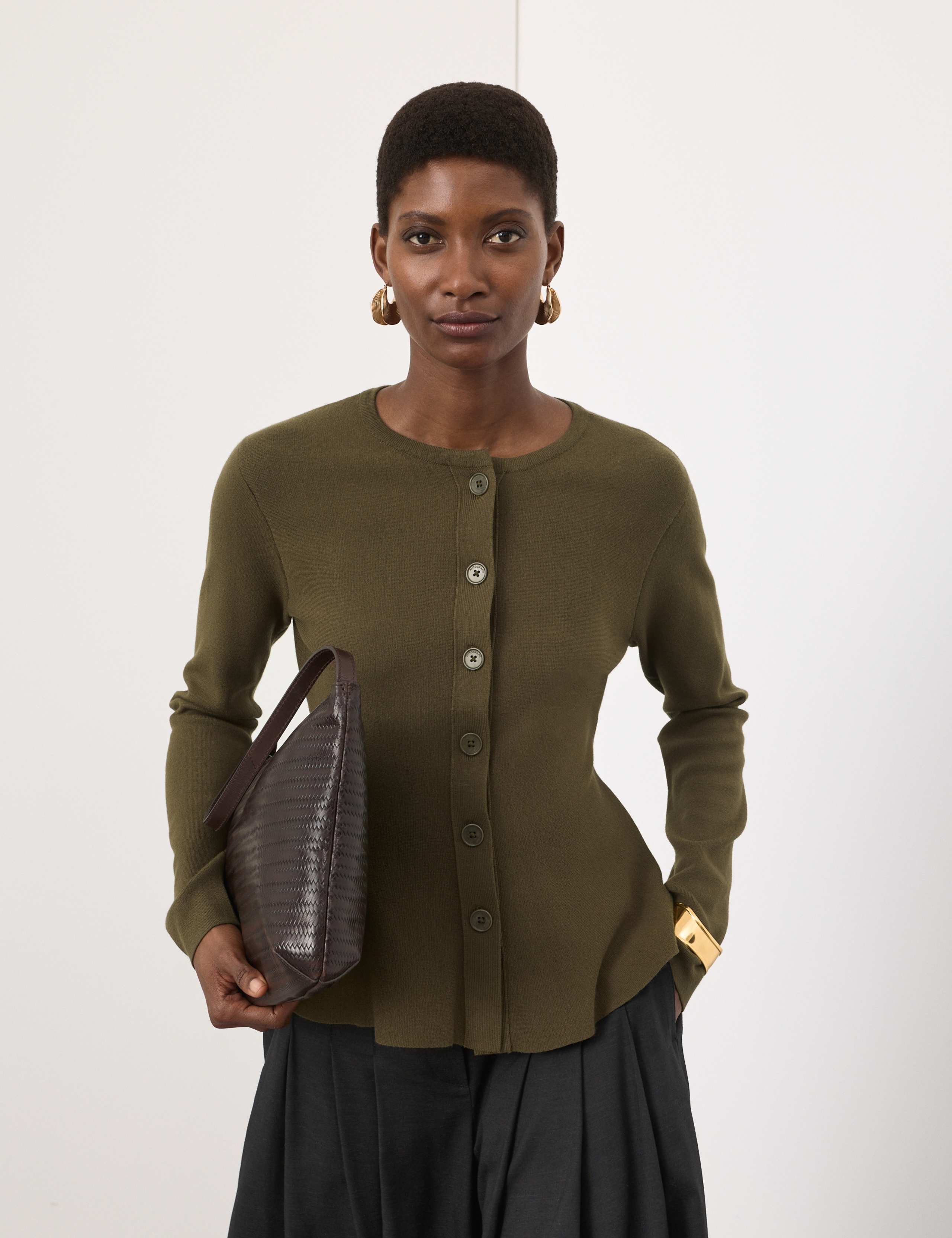 Textured Peplum Cardigan