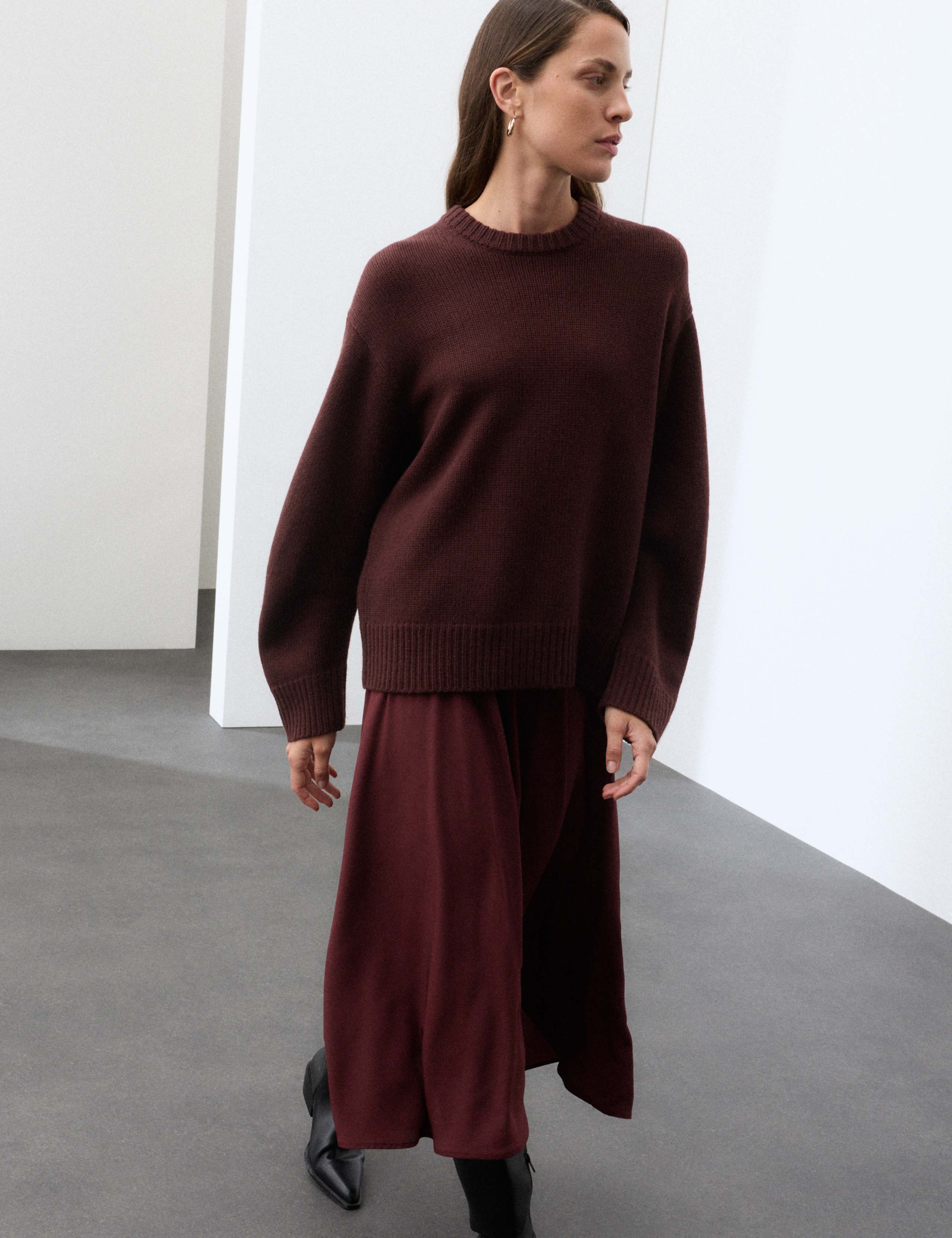 Wool with Cashmere Crew Neck Jumper