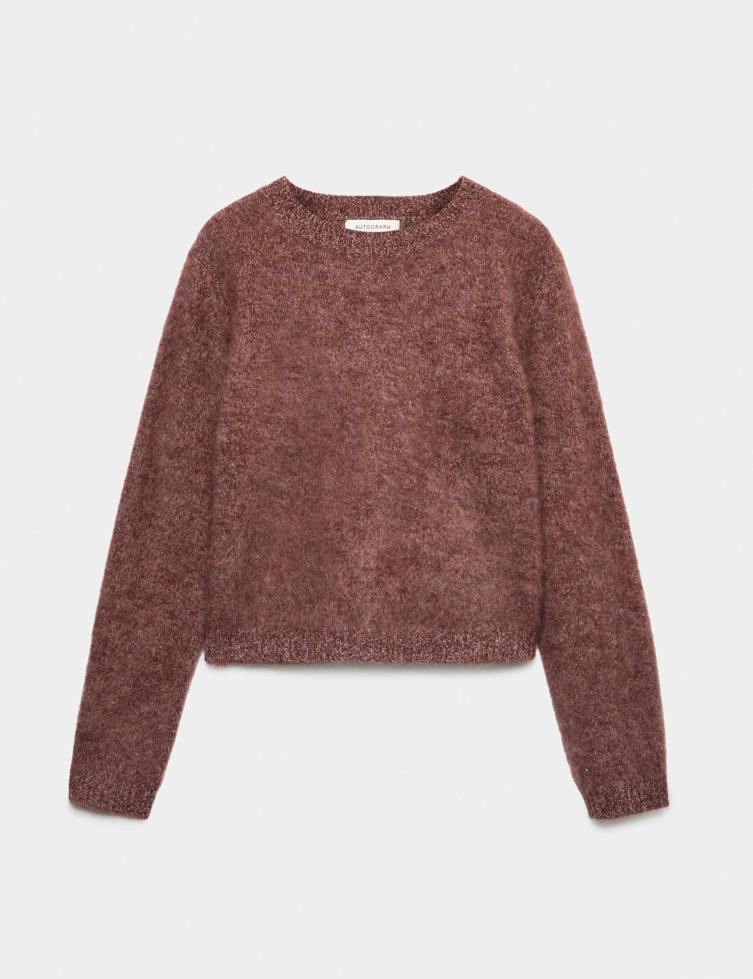 Pure Merino Wool Textured Crew Neck Relaxed Jumper