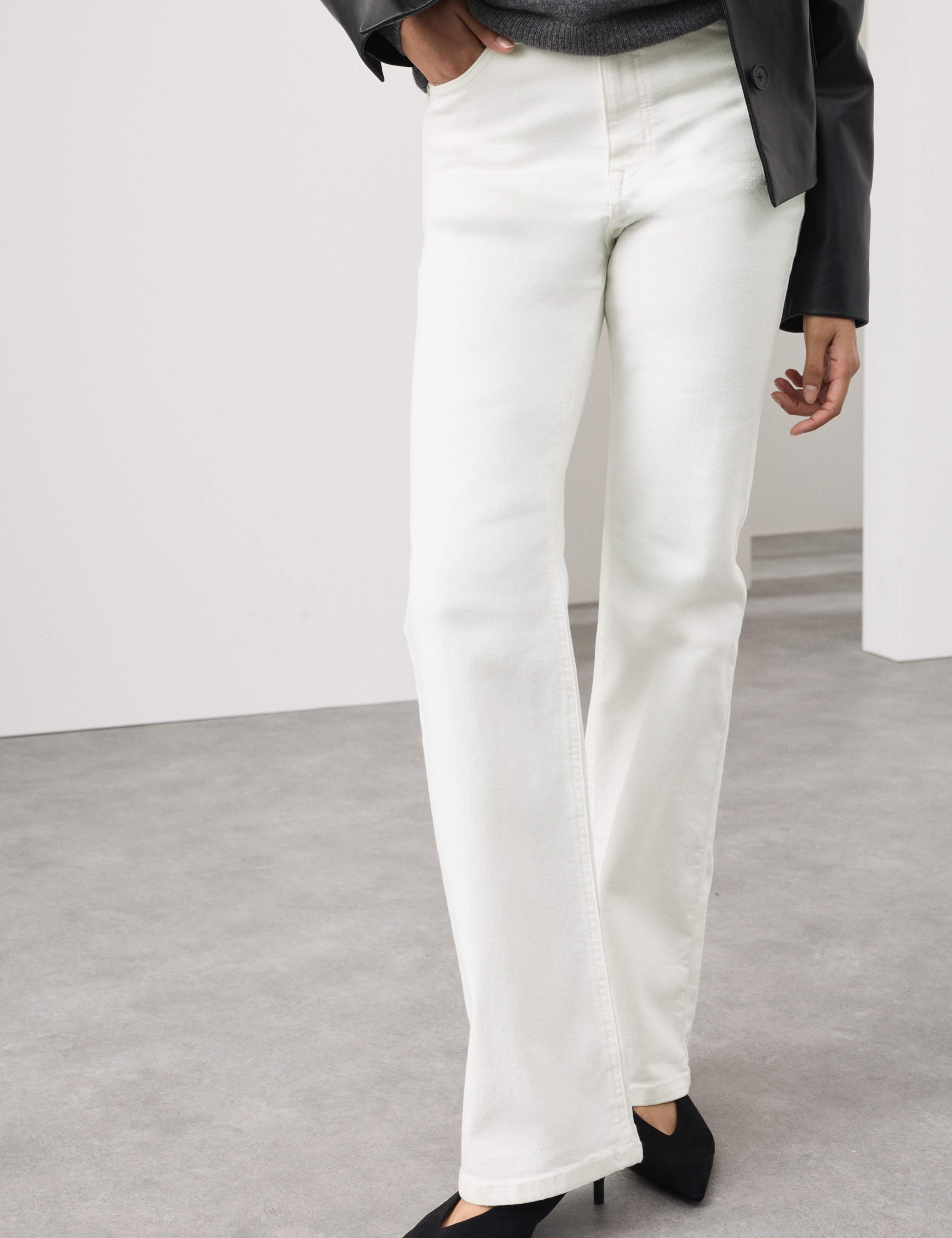 Lyocell Blend High Waisted Flared Jeans