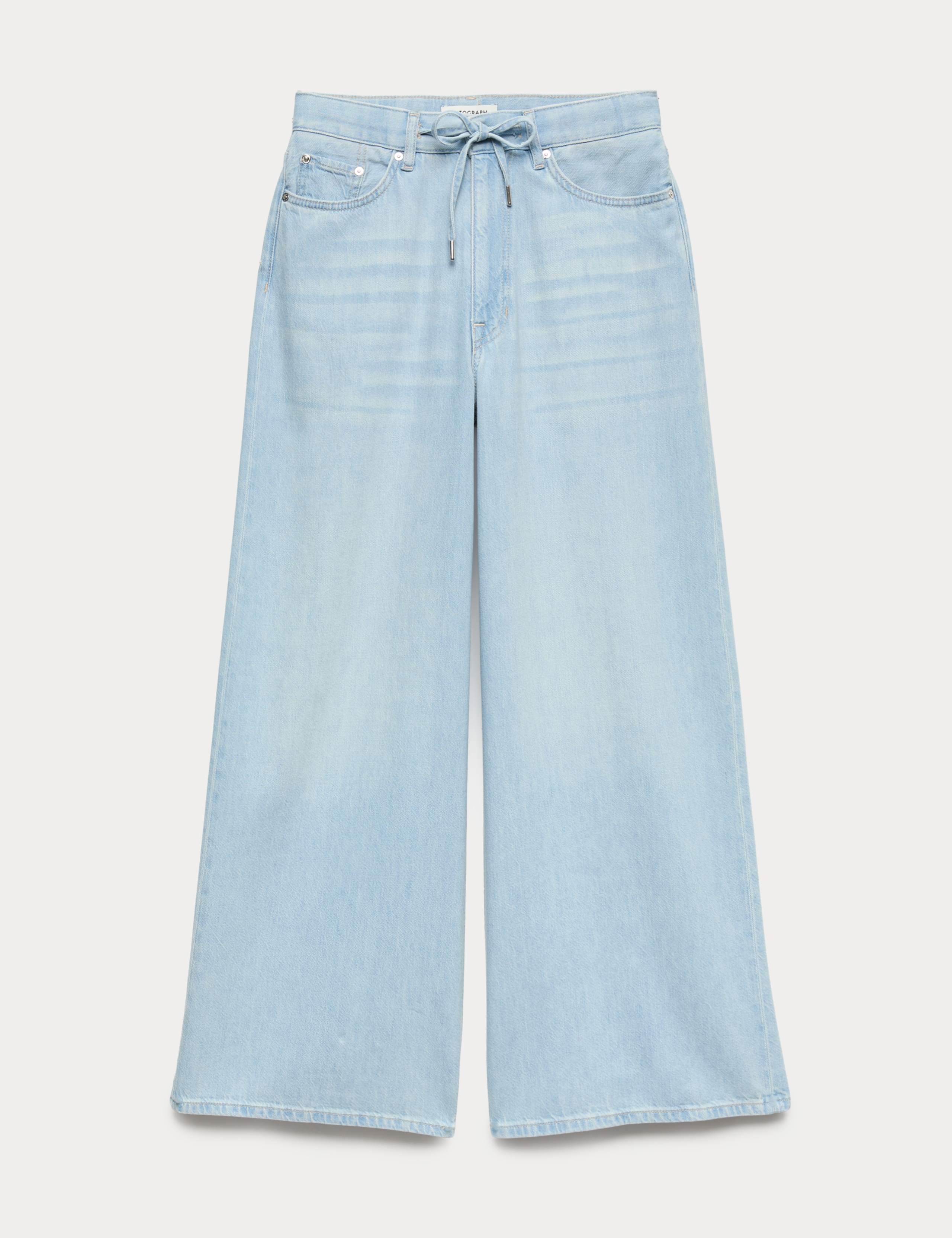 Drawstring Wide Leg Jeans