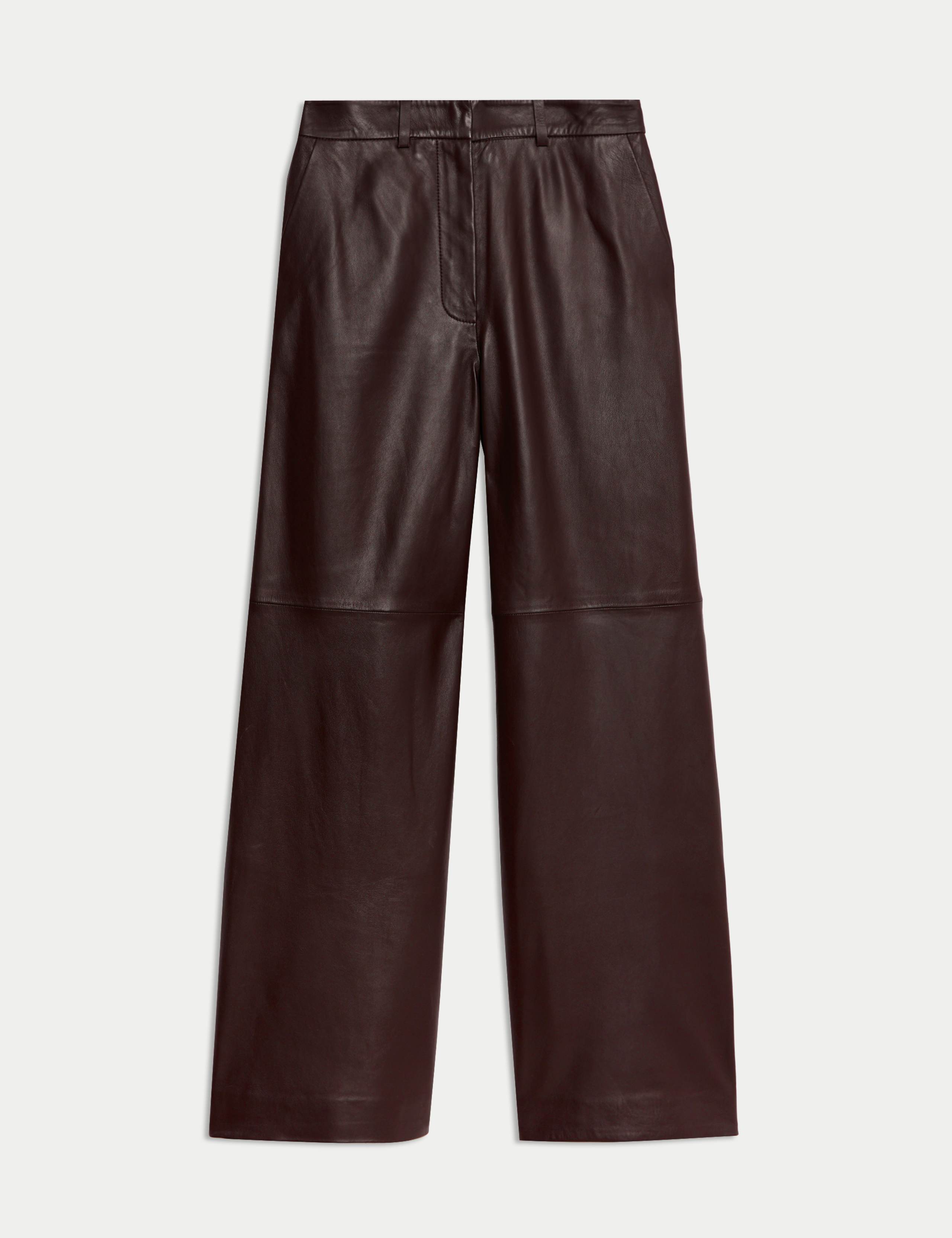 Leather Wide Leg Trousers