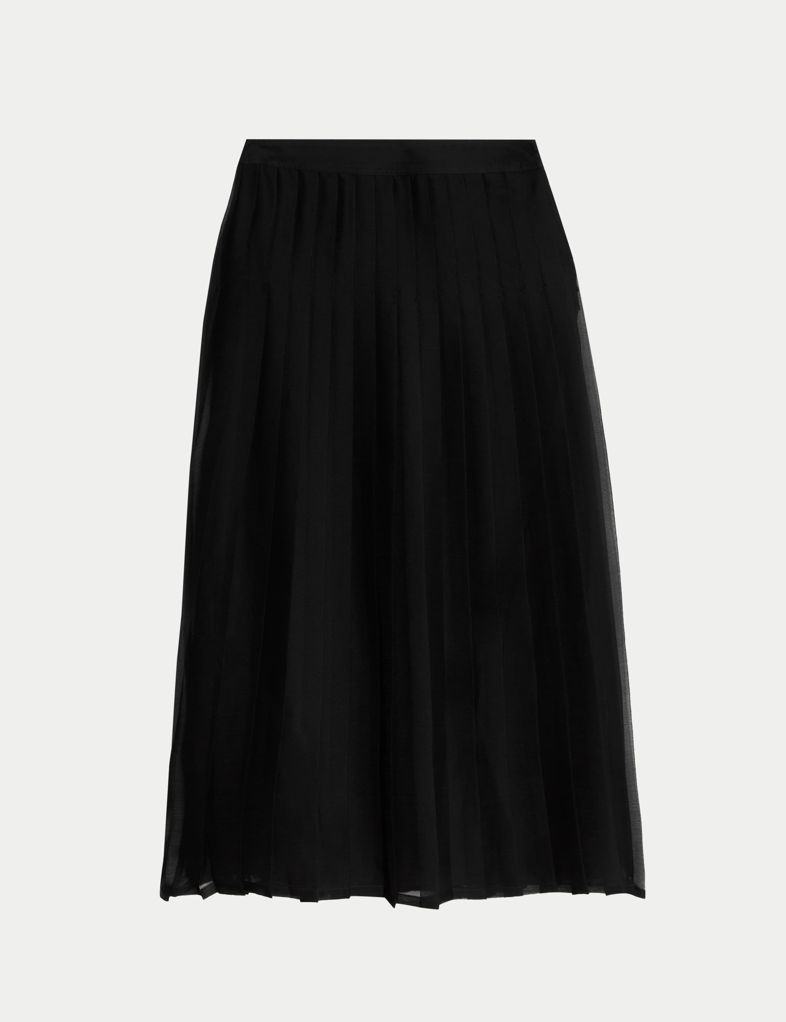 Organza Pleated Maxi Skirt
