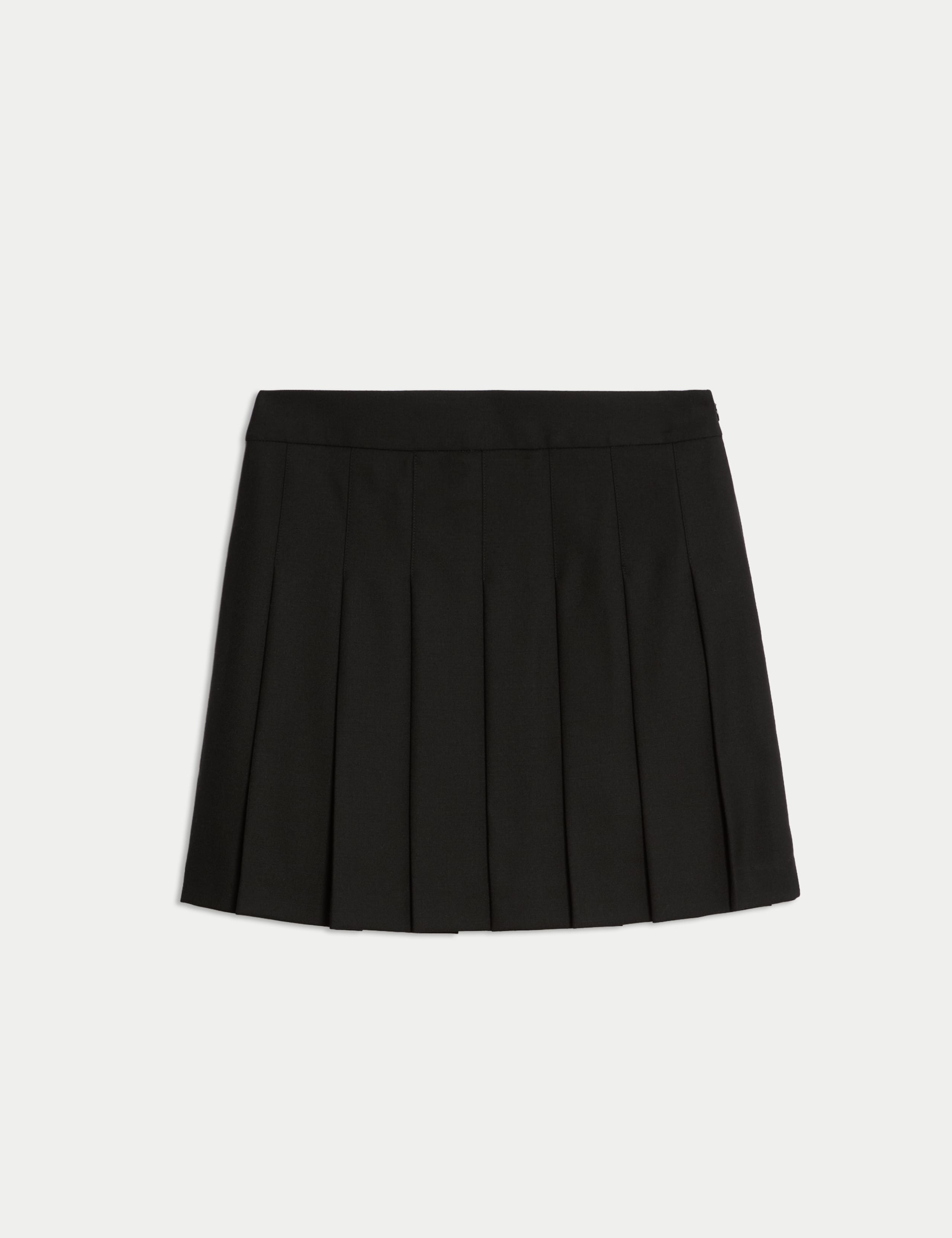 Wool Blend Pleated Mini Skirt