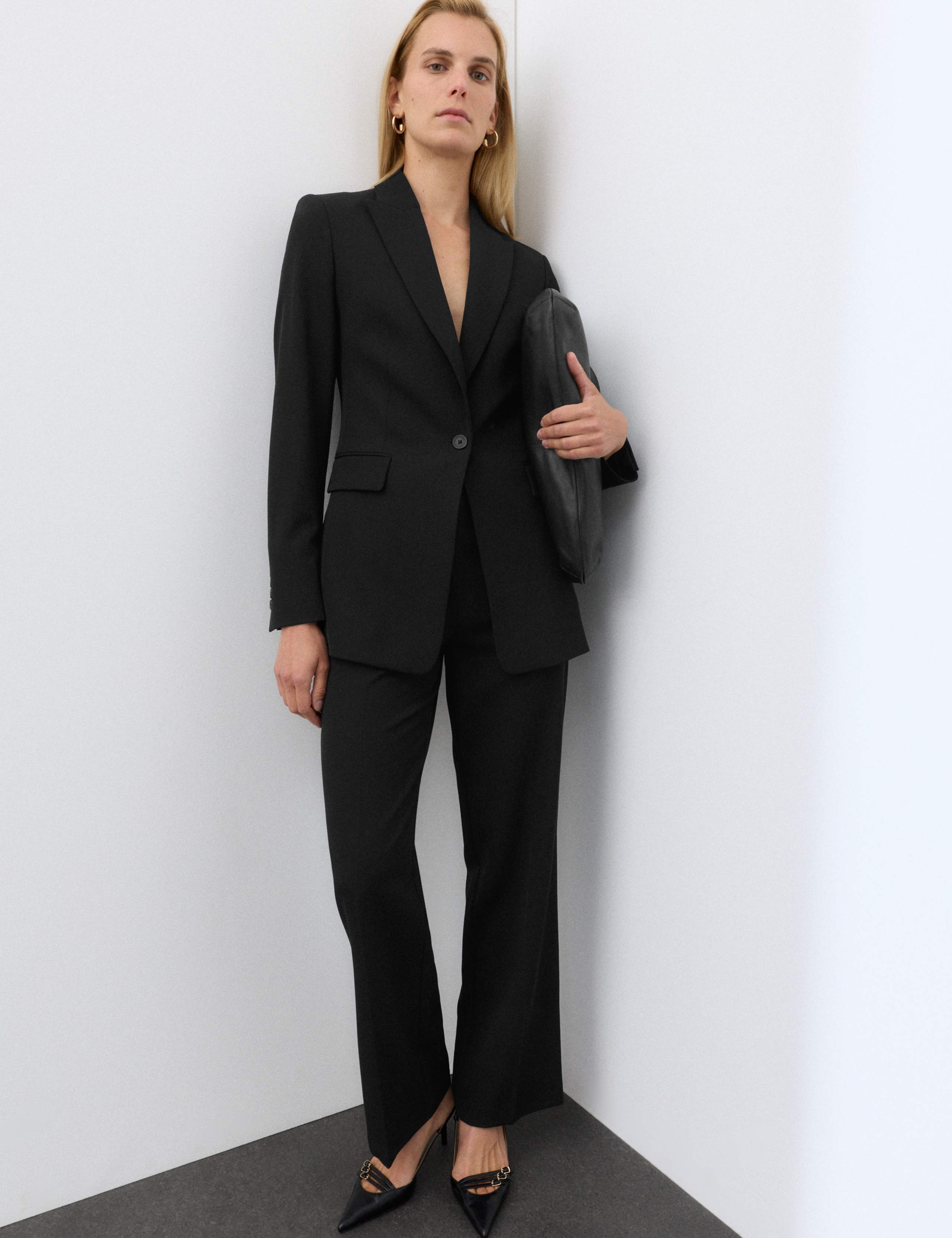 Pure Wool Tailored Straight Leg Trousers
