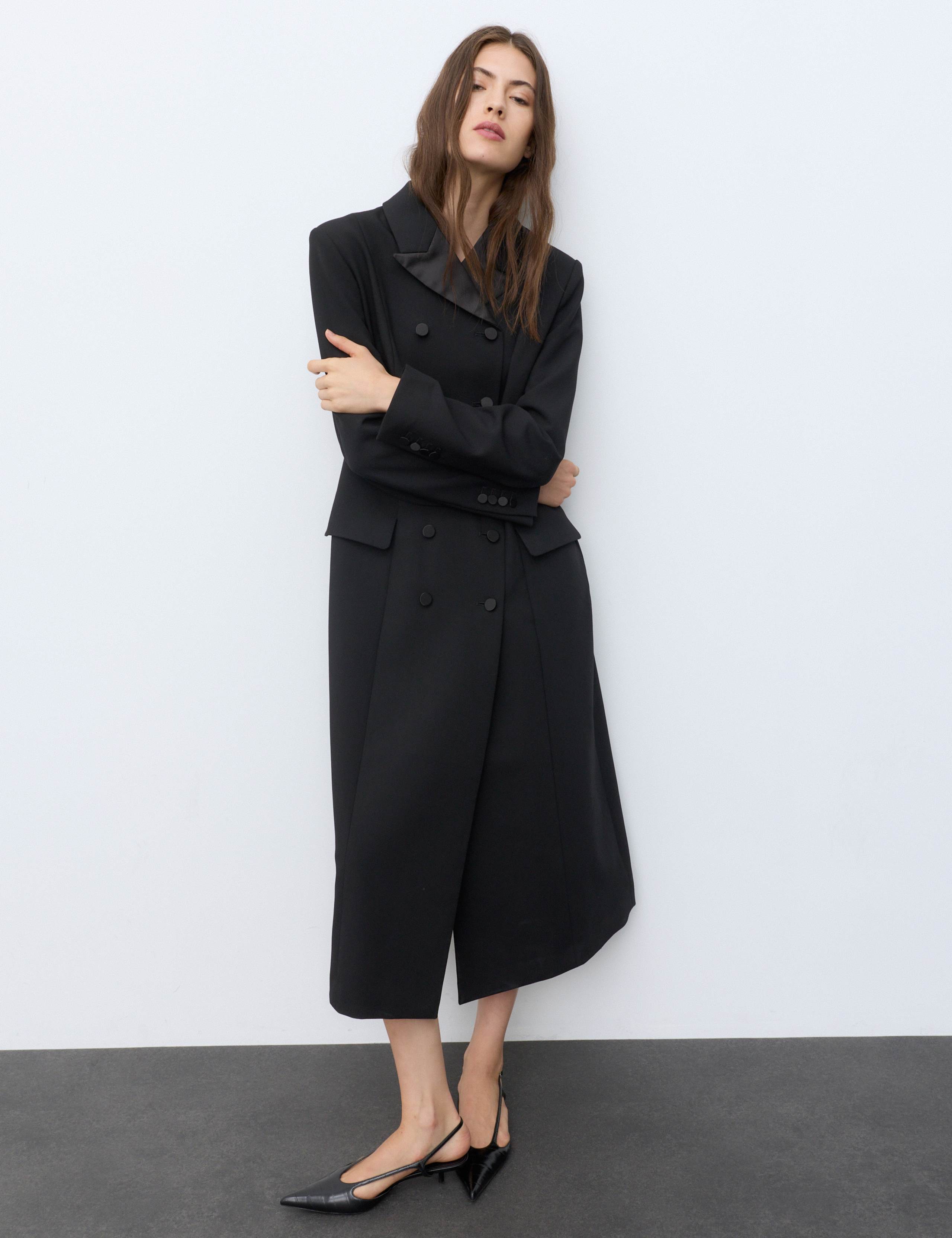 Revere Collar Longline Tuxedo Coat