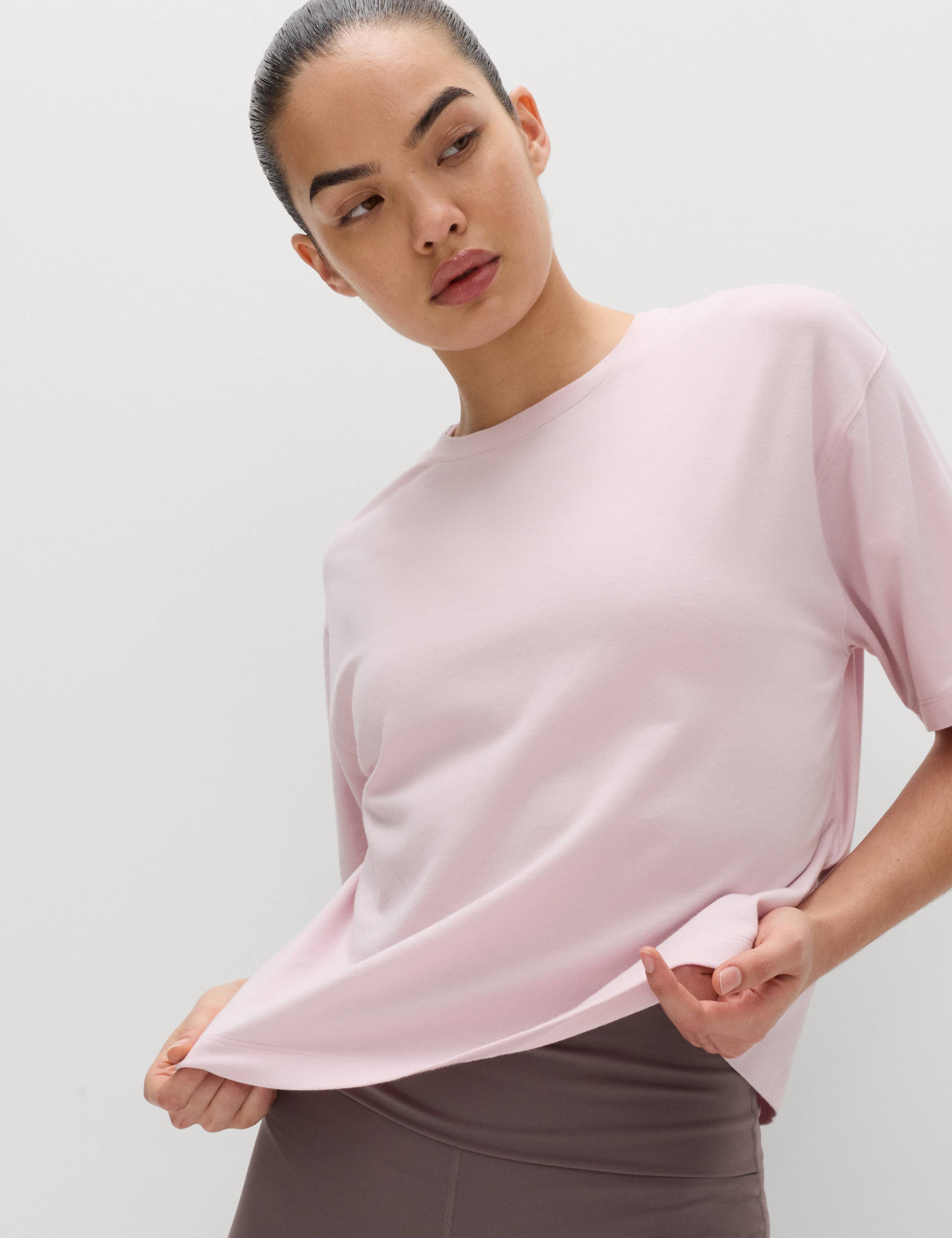 Modal Cotton Blend Lightweight Boxy T-shirt