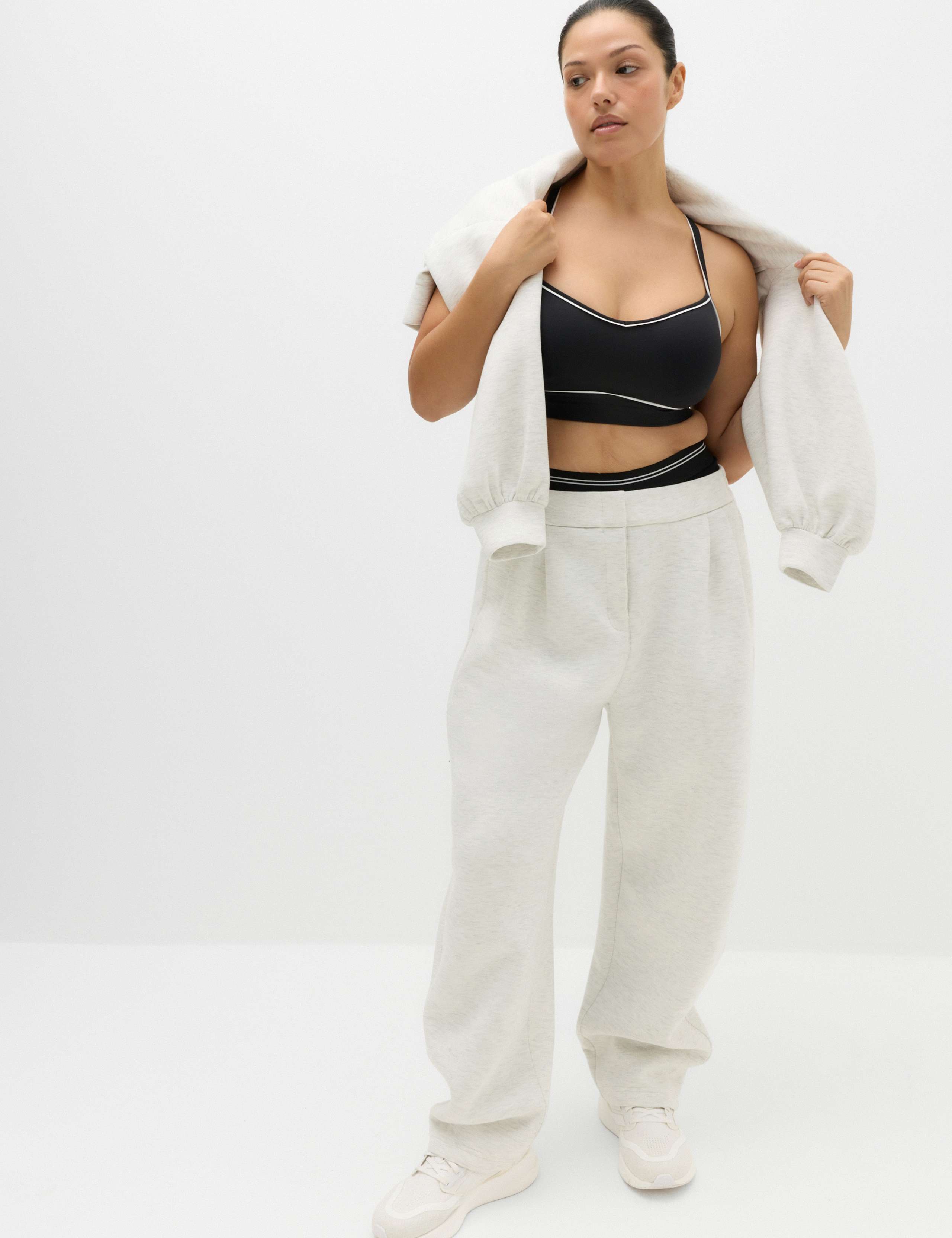 Scuba Pleated High Waisted Barrel Jogger