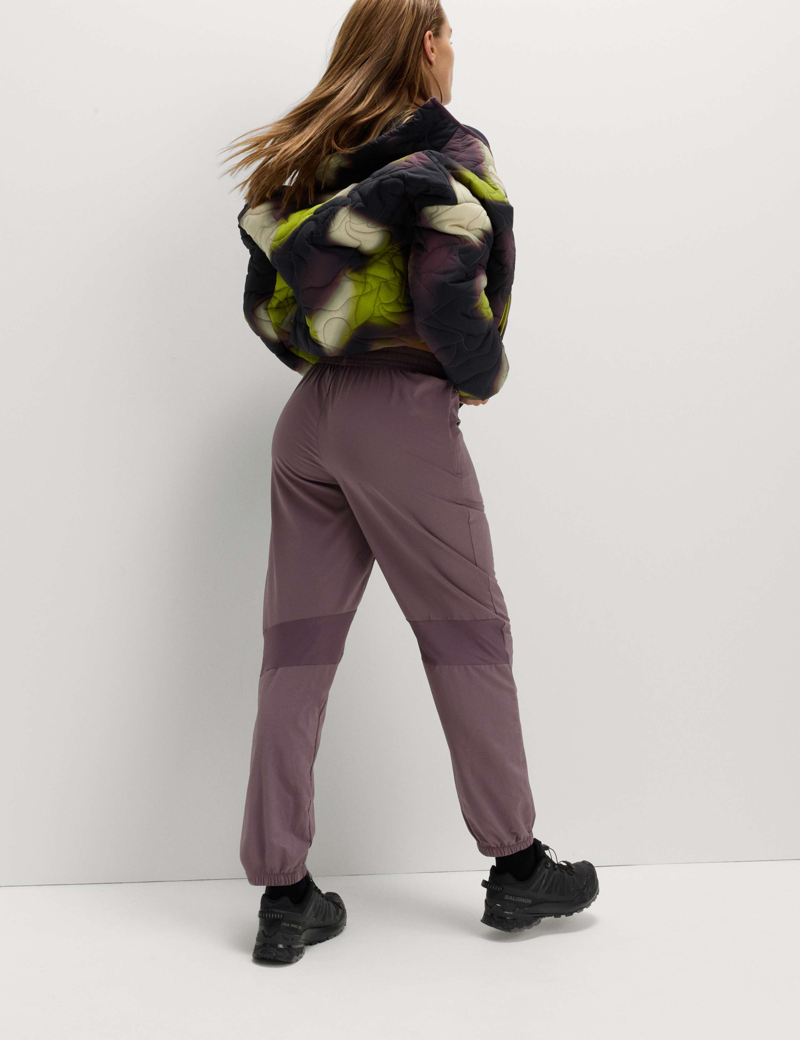 Woven Mesh Panel Lightweight Cuffed Joggers