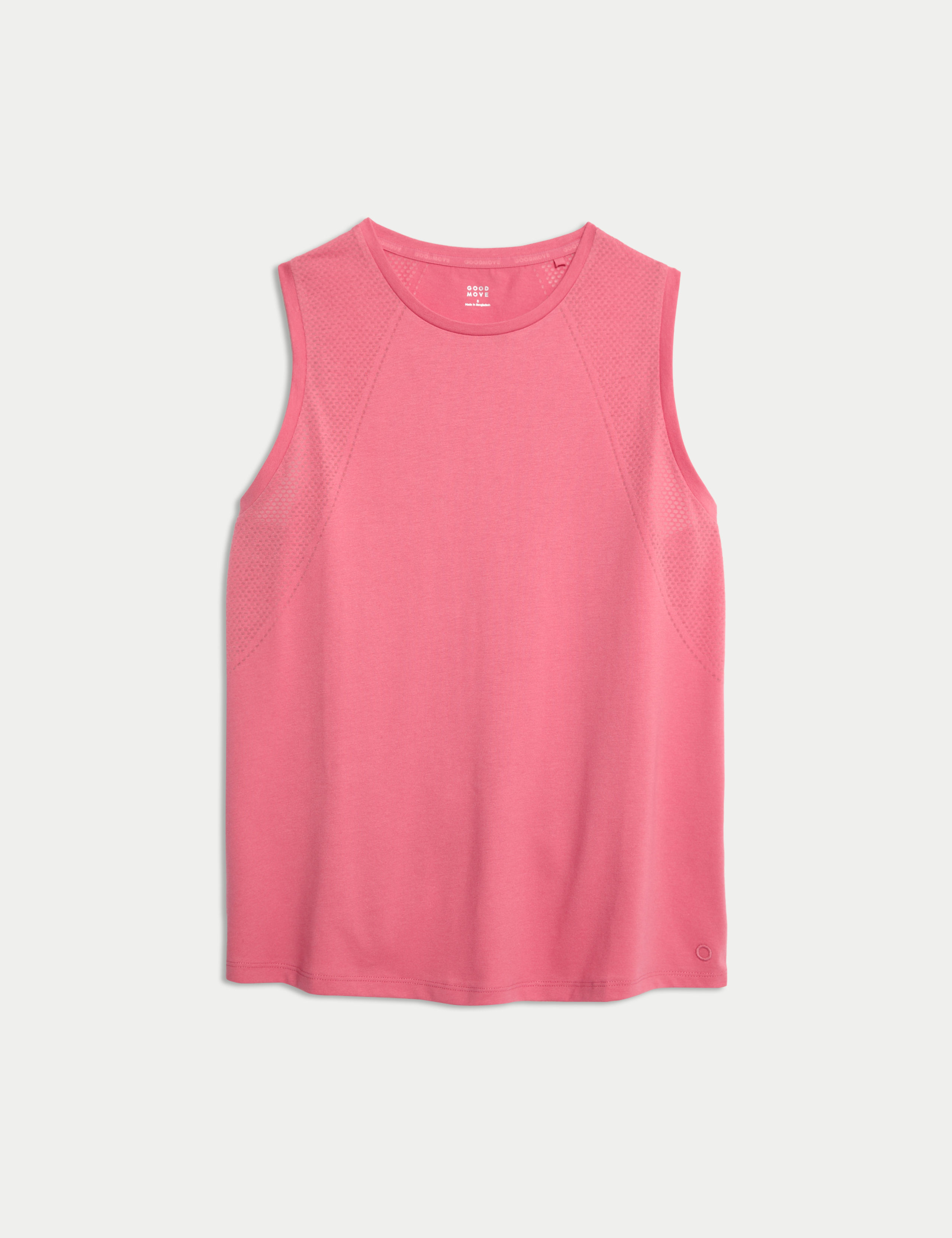 Cotton Blend Textured Yoga Vest Top