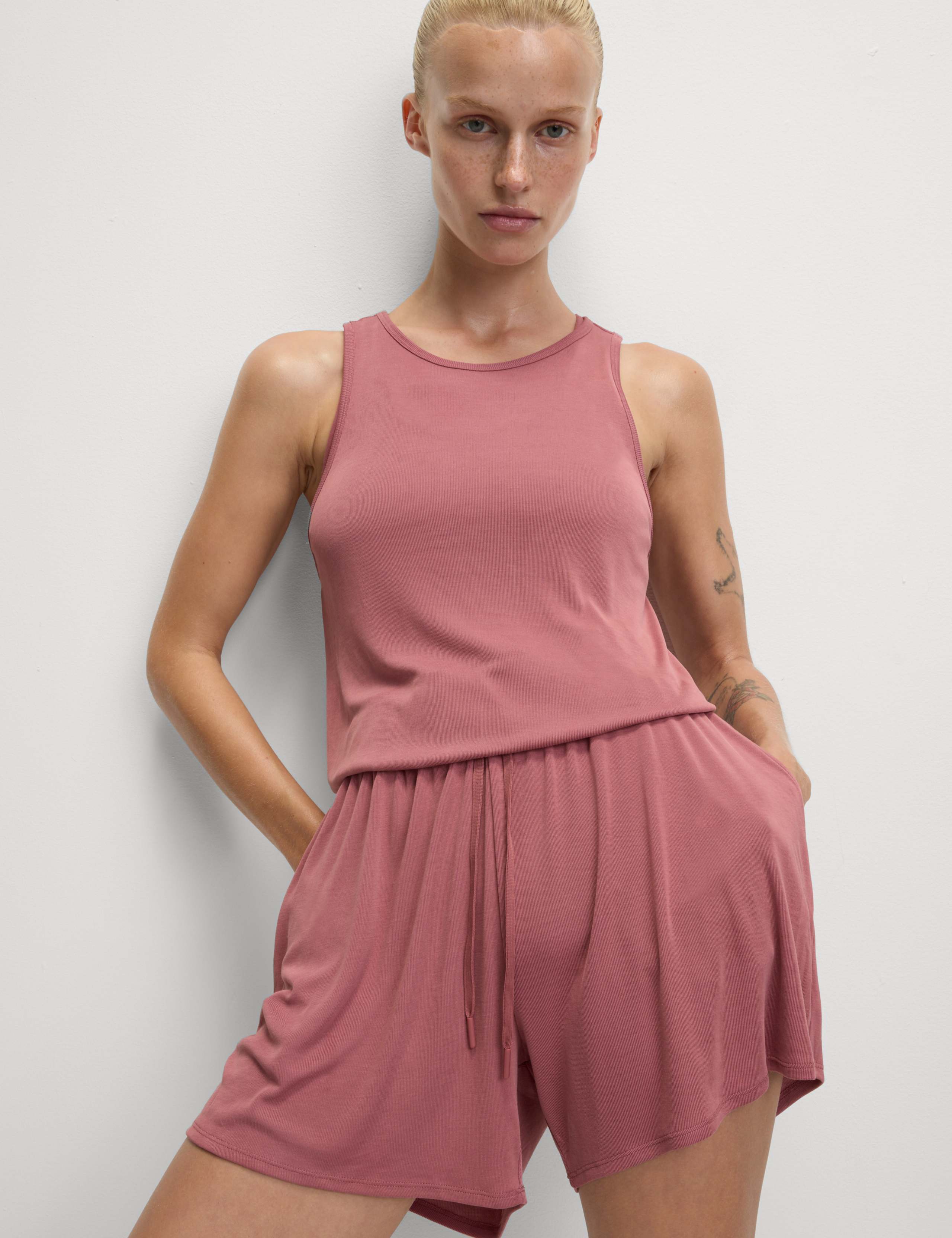 Modal Rich Ribbed Relaxed Playsuit