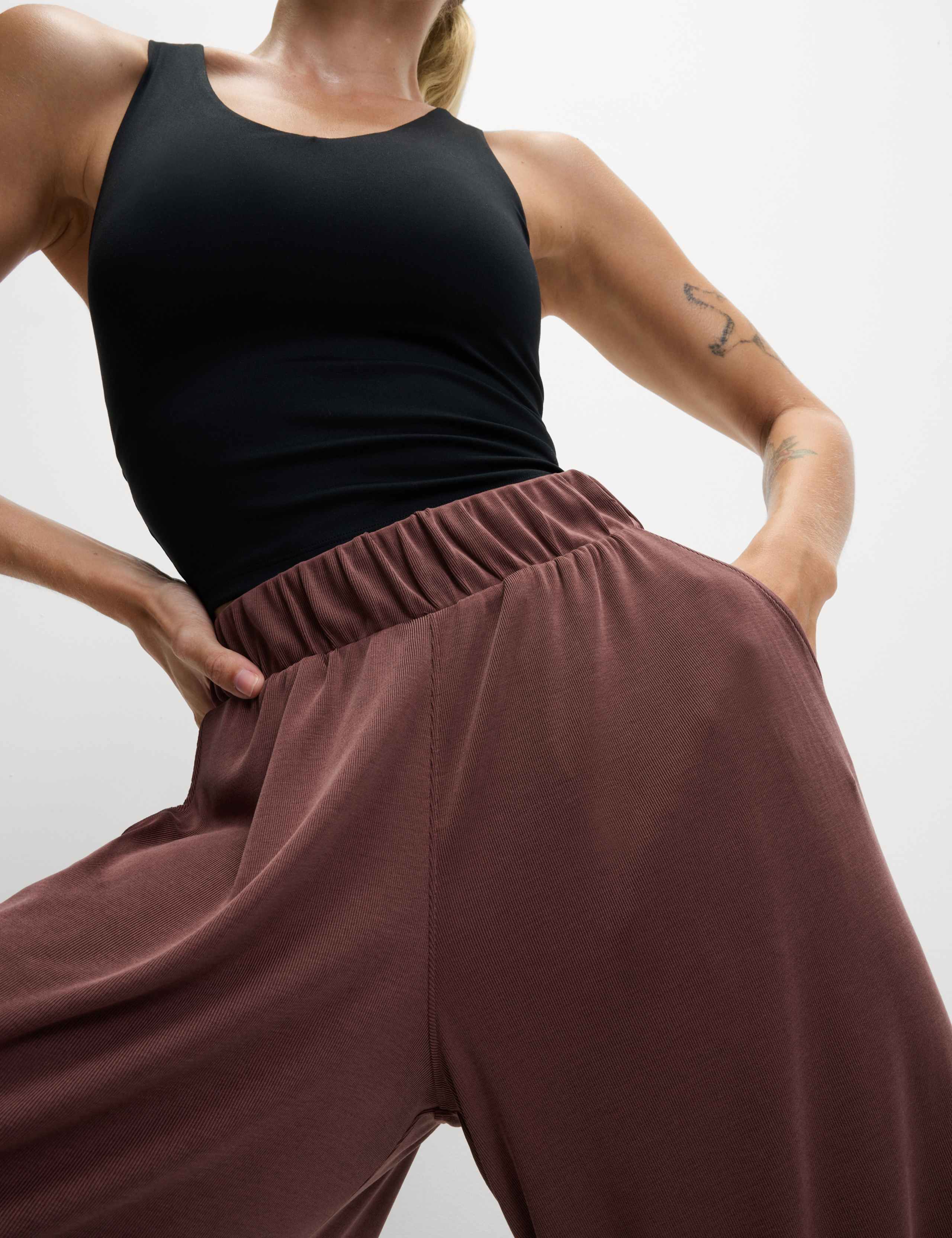 Modal Rich Ribbed Relaxed Culottes