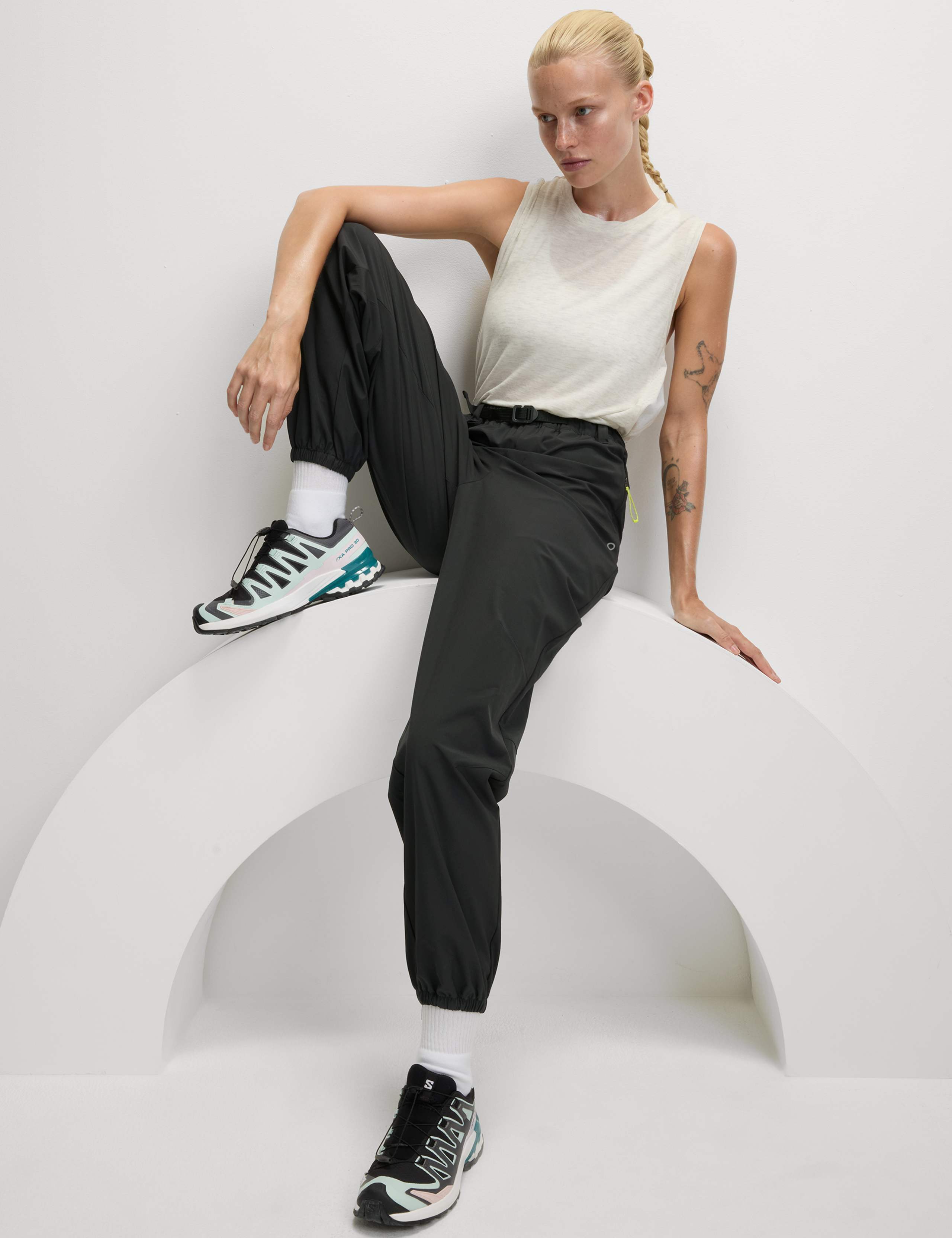 Cuffed Slim Fit Walking Trousers