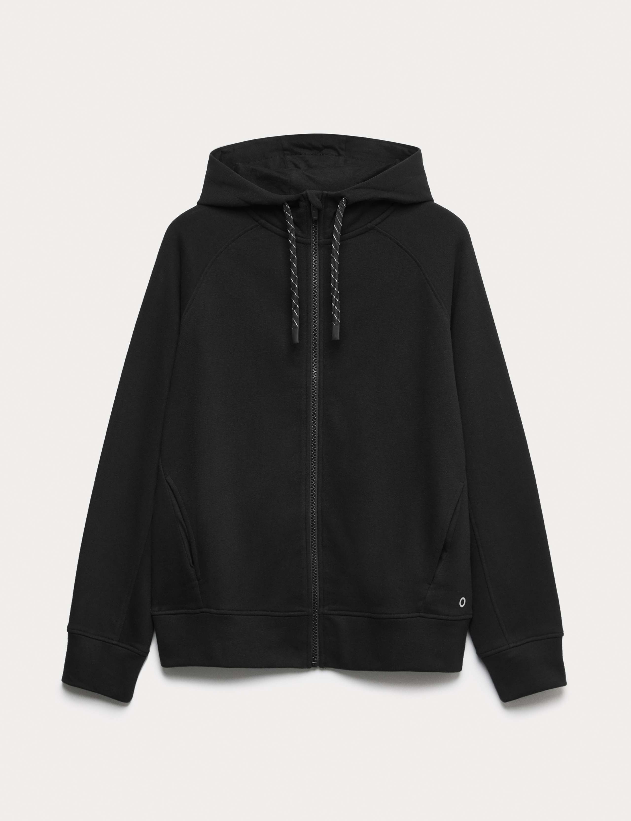 Cotton Rich Zip Up Relaxed Hoodie