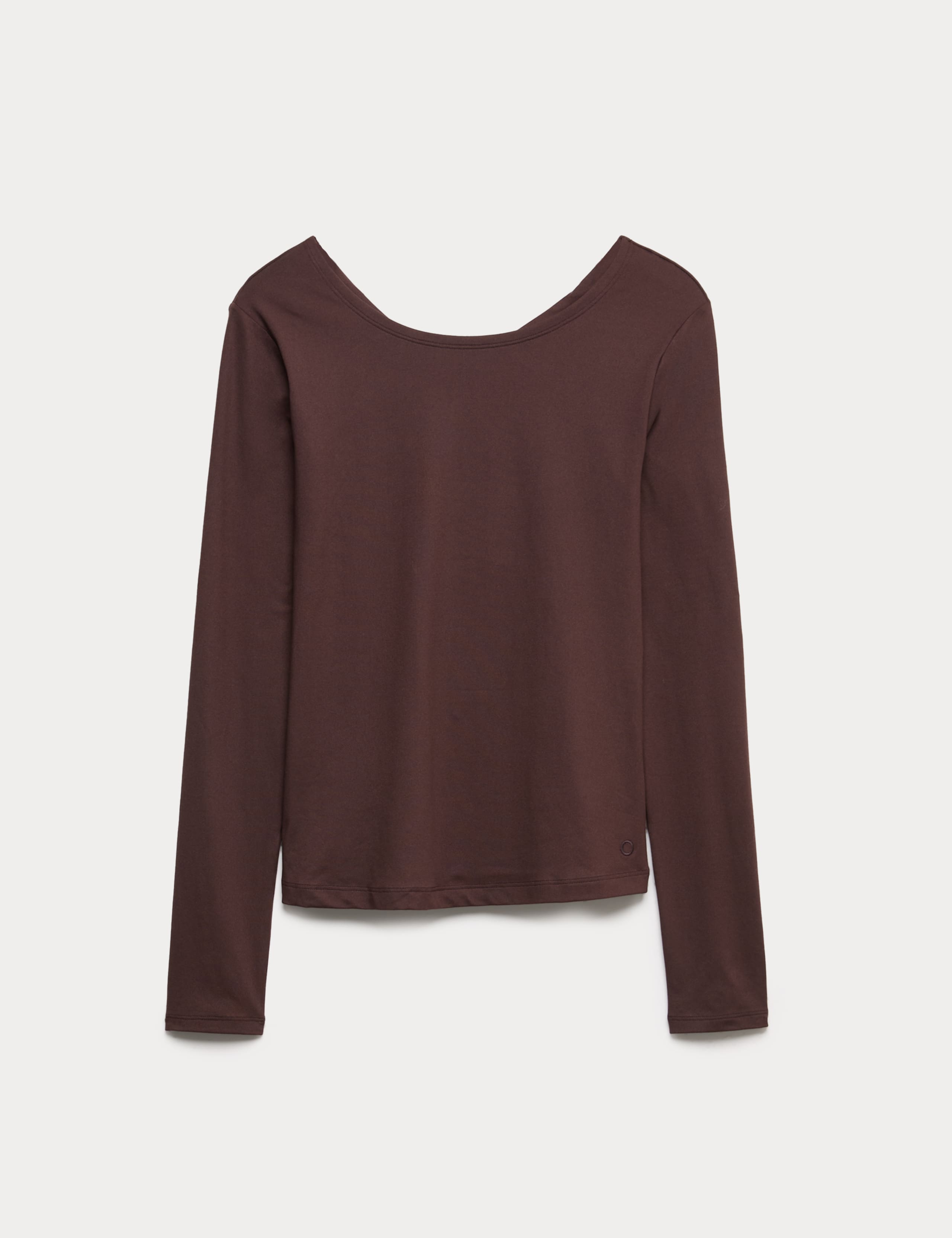 Go Balance Scoop Neck Open Back Fitted Top