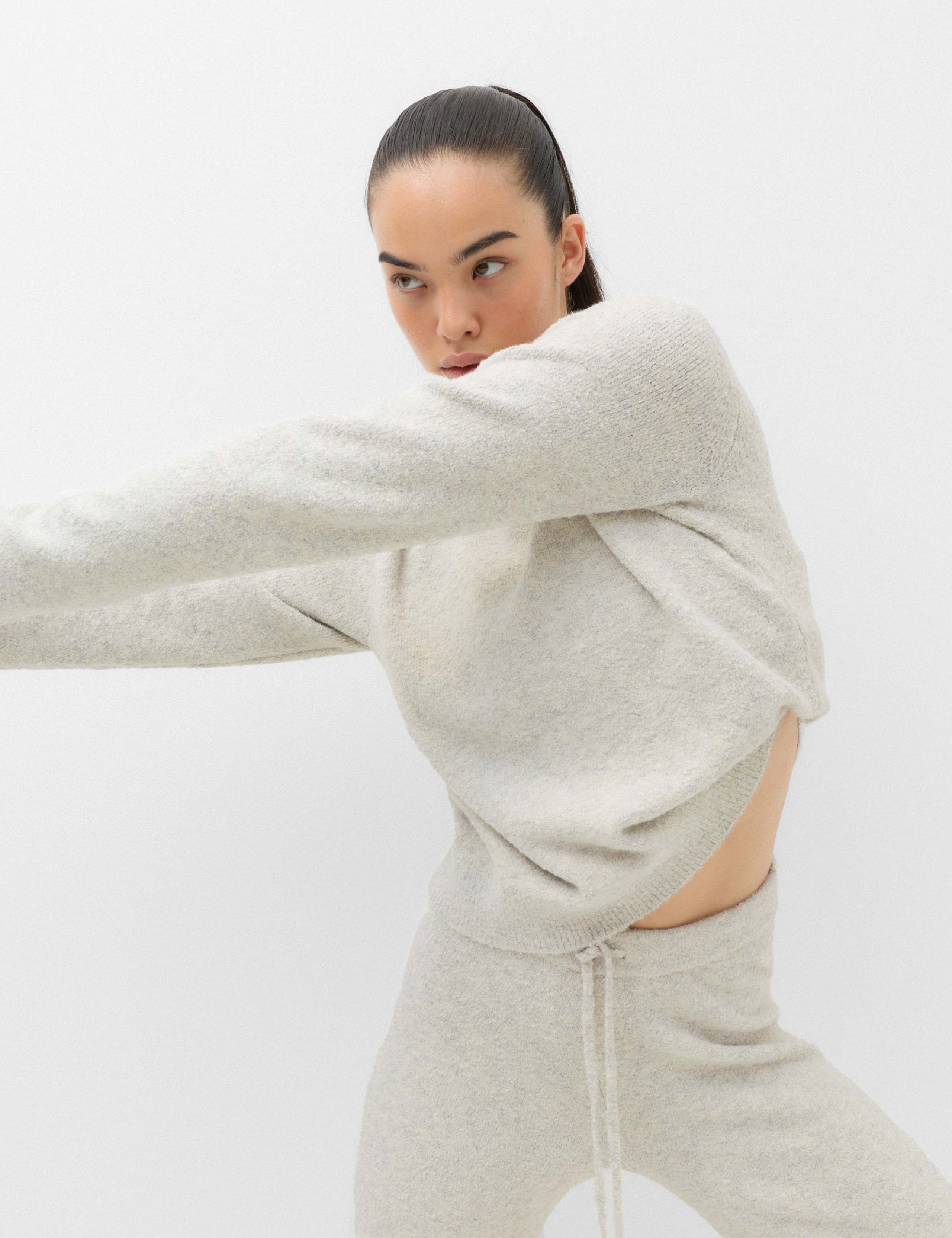 Boucle Crew Neck Cropped Jumper
