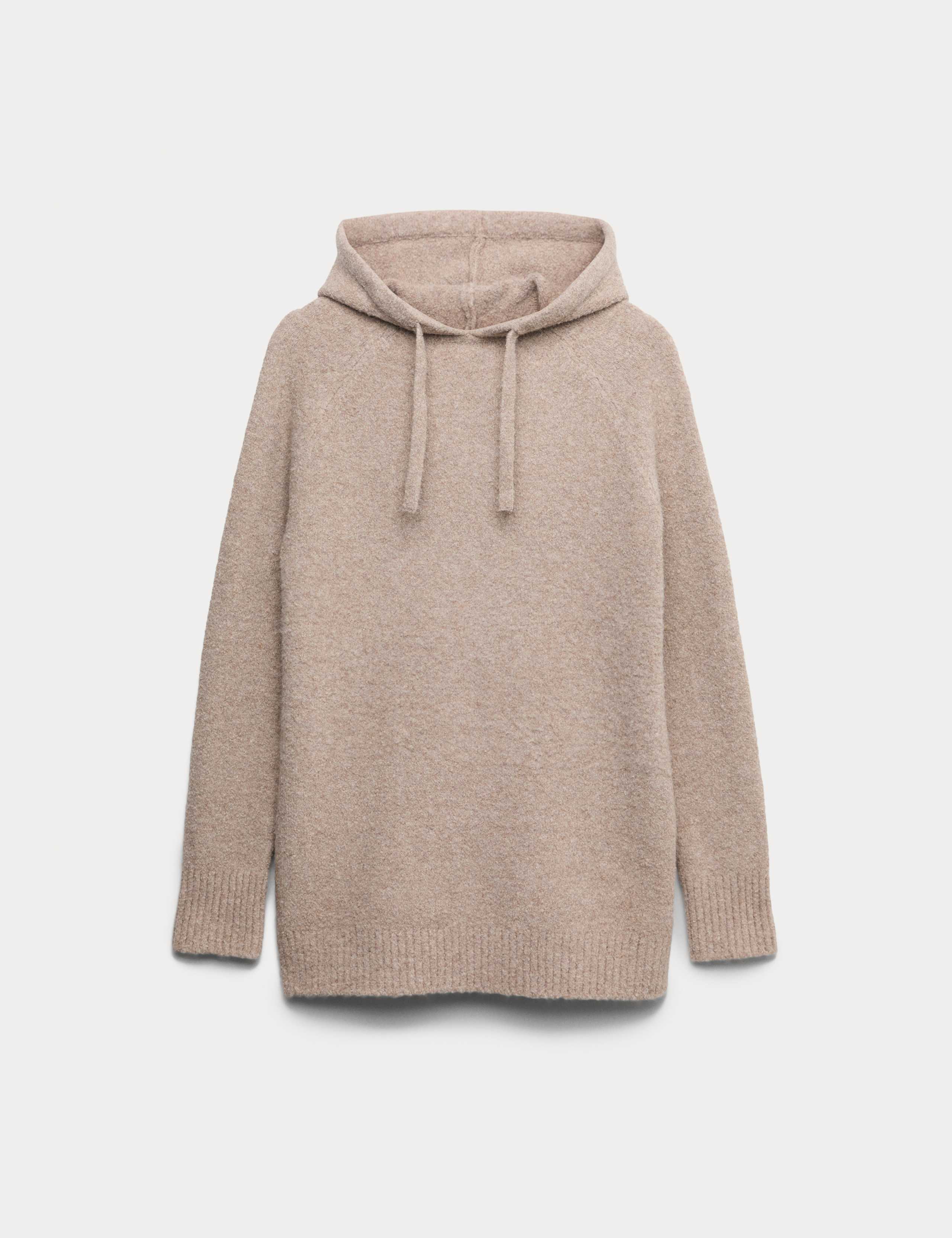 Super Soft Boucle Longline Hoodie with Wool