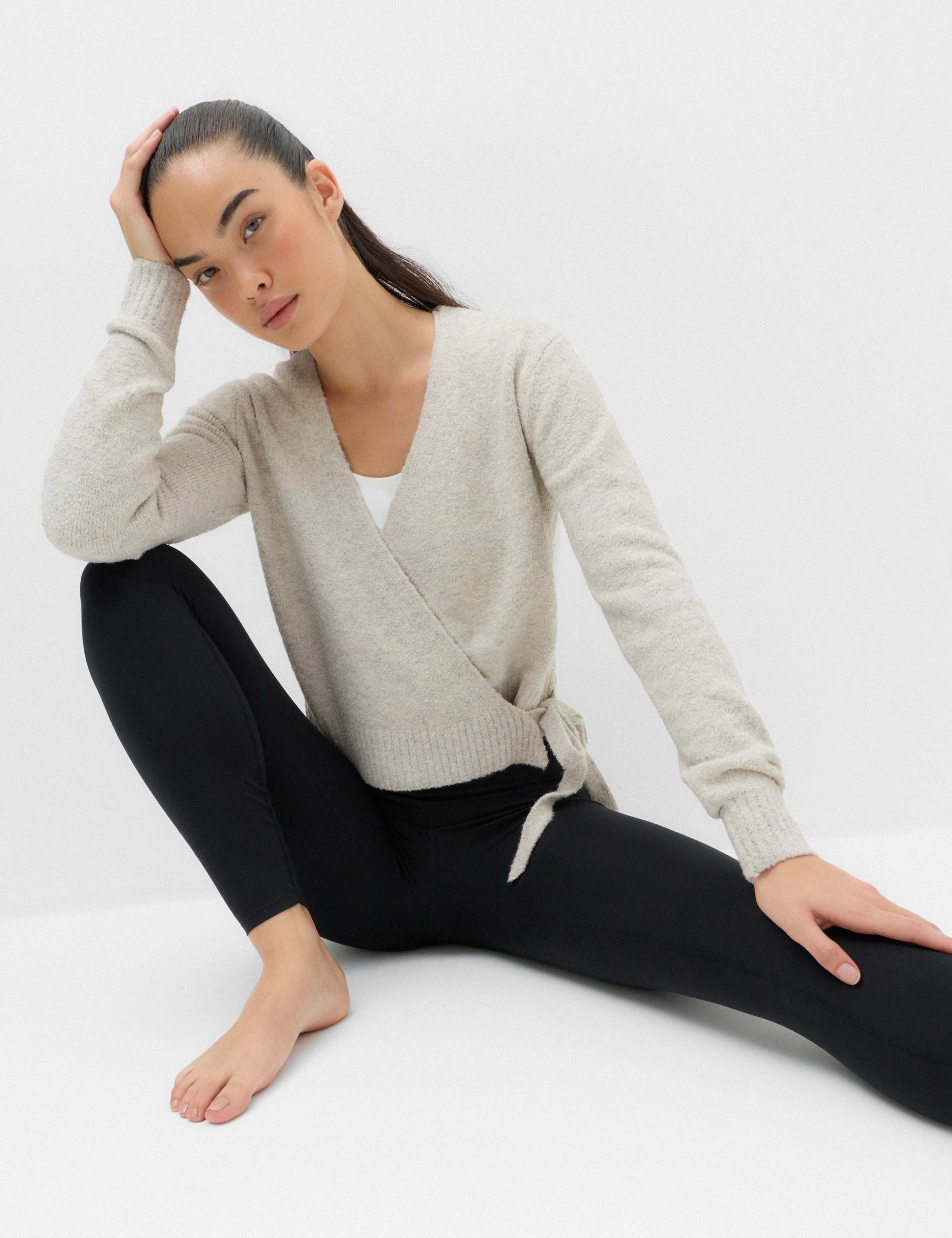 Boucle V Neck Wrap Cardigan