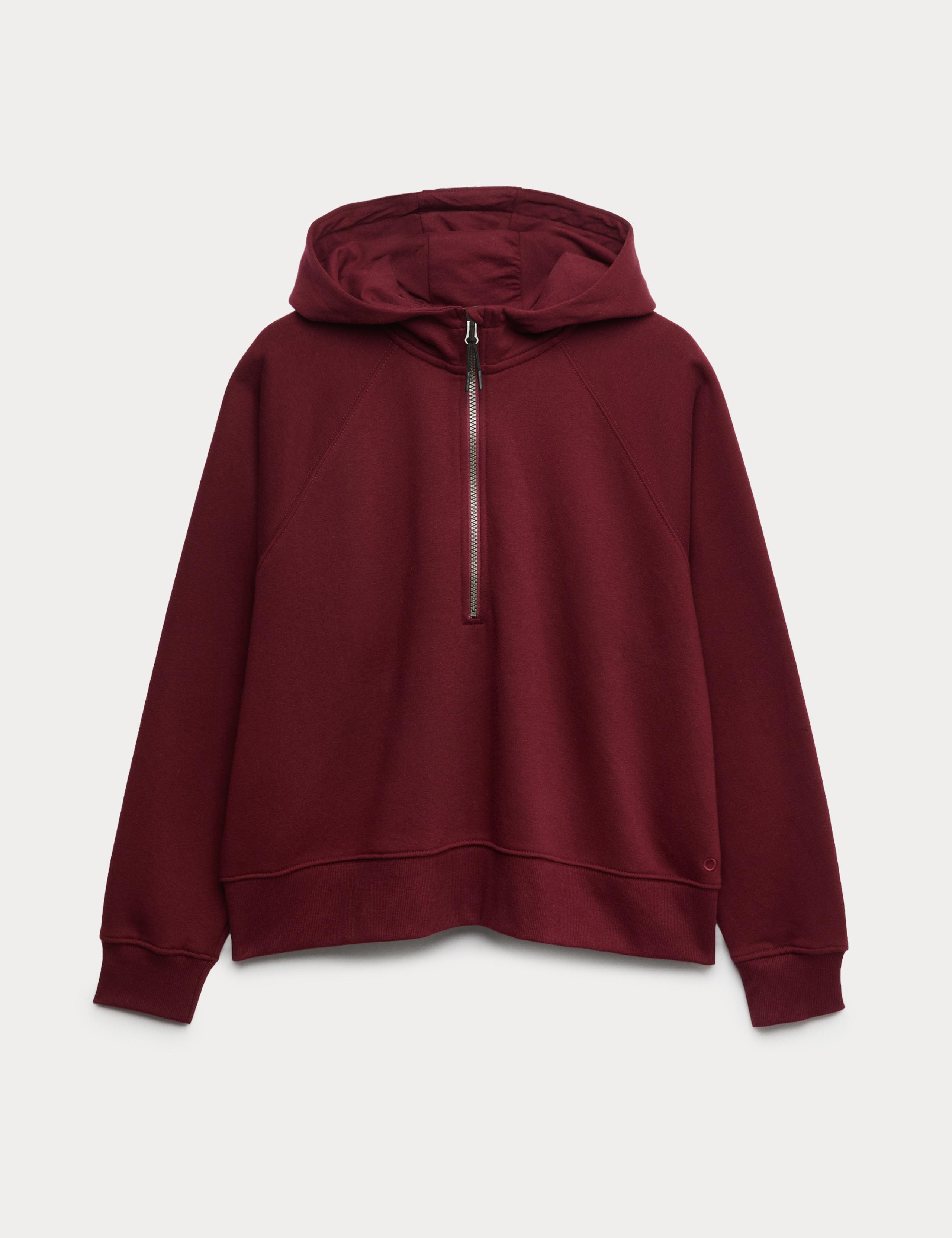 Cotton Rich Half Zip Relaxed Hoodie