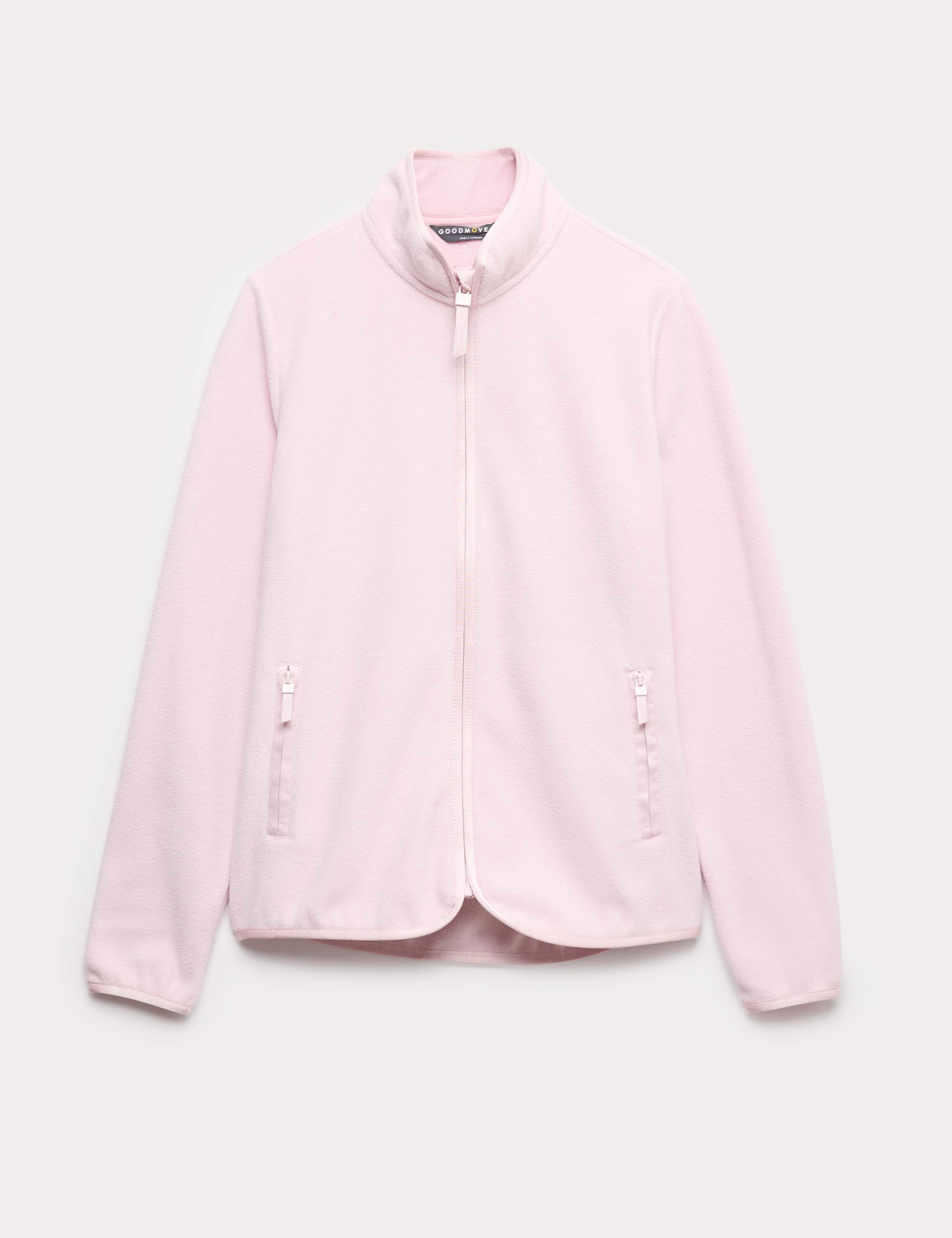 Funnel Neck Zip Up Fitted Fleece Jacket