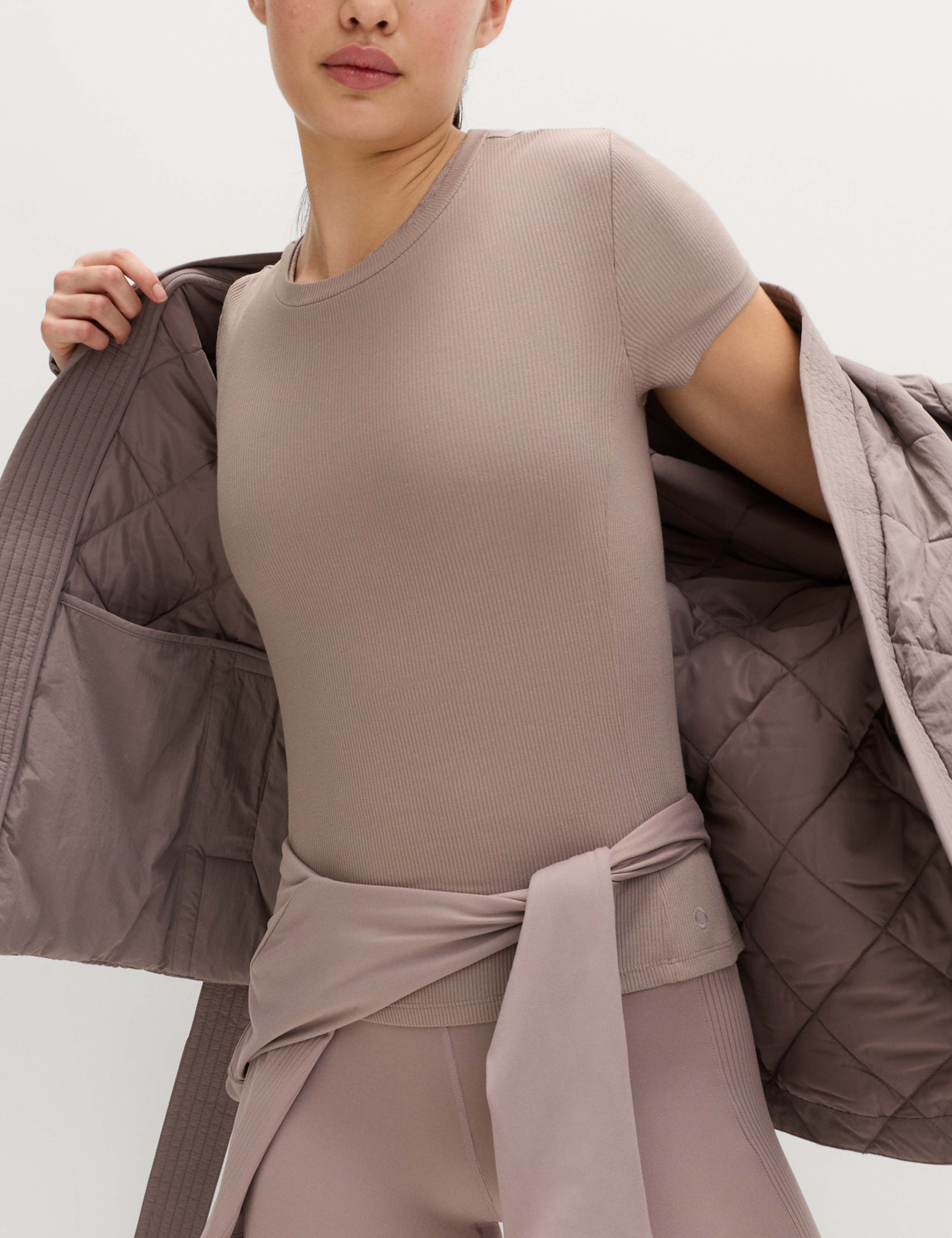 Modal Rich Rib Round Neck Fitted T-Shirt