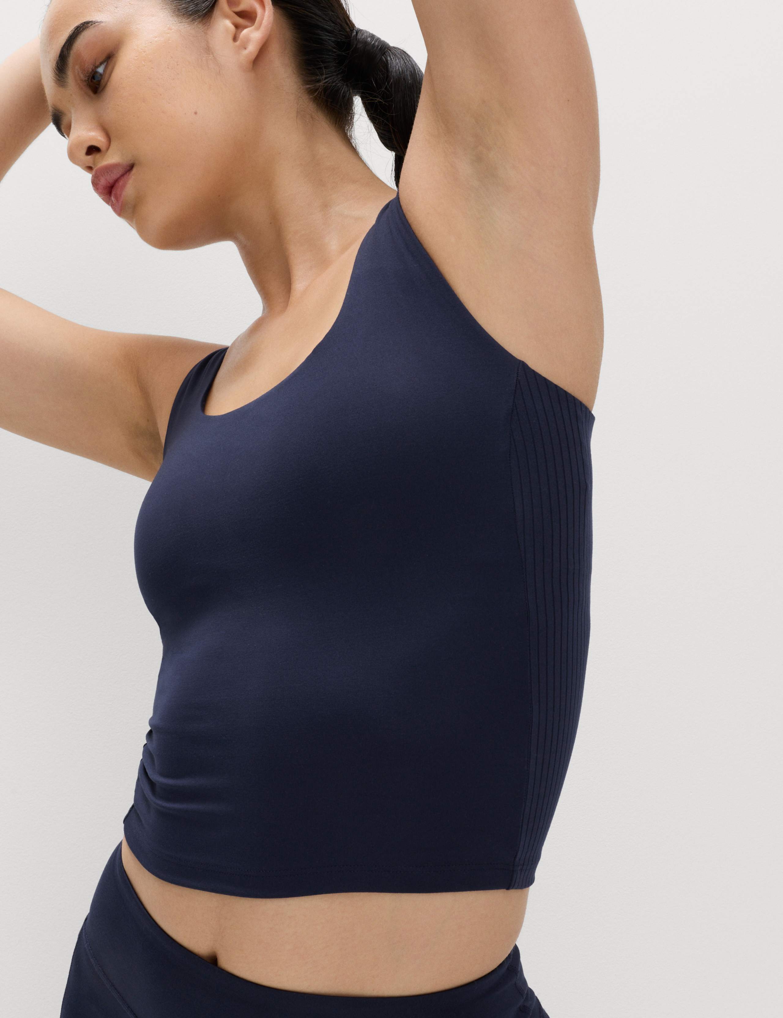 Go Balance Rib Panel Fitted Crop Vest