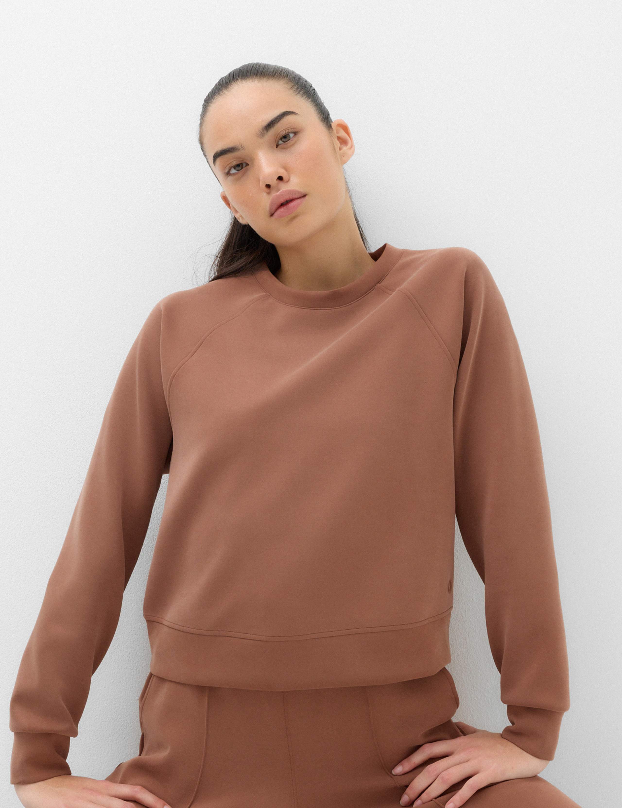 Modal Blend Sandwash Cropped Sweatshirt