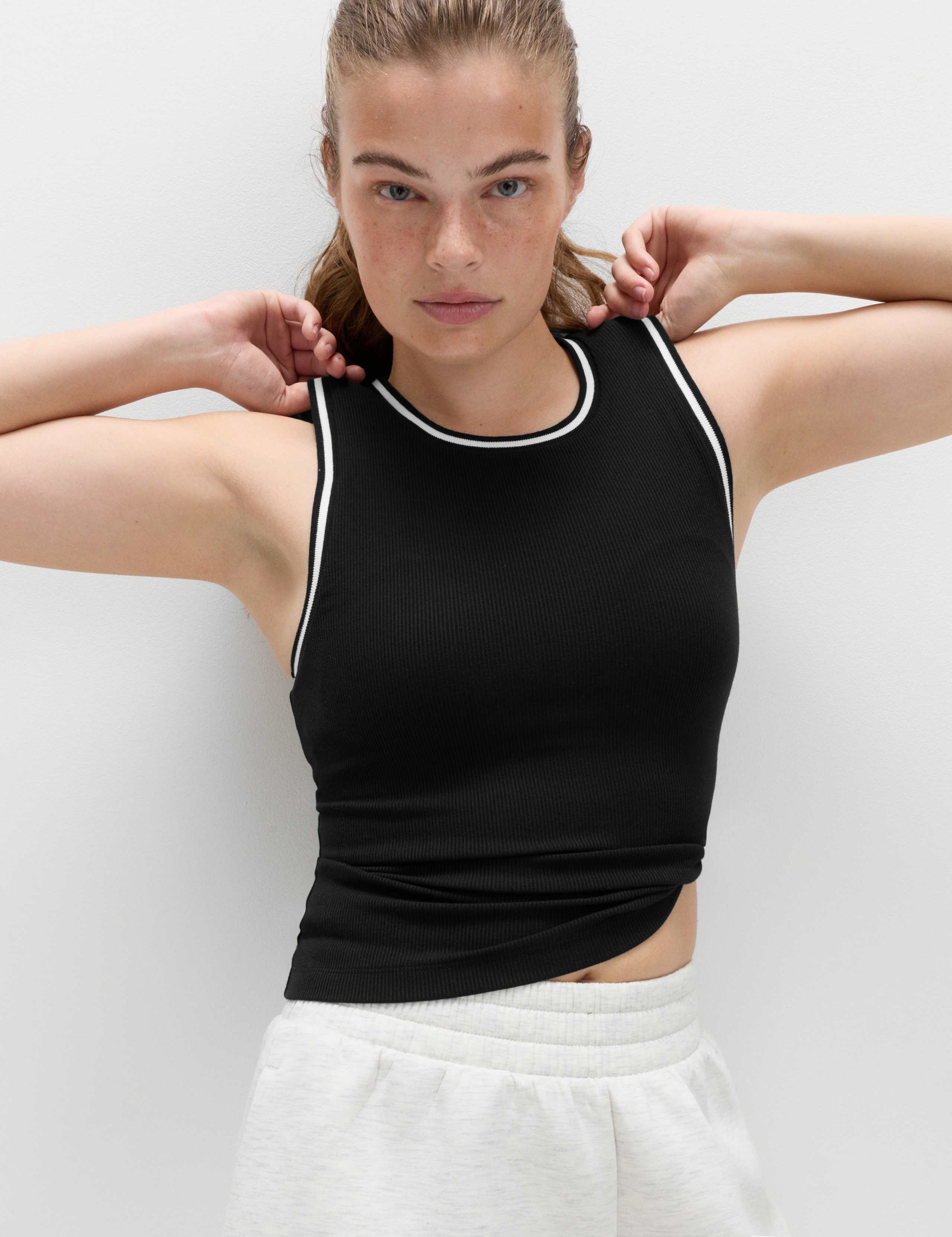 Modal Rich Rib Fitted Bra Vest Top
