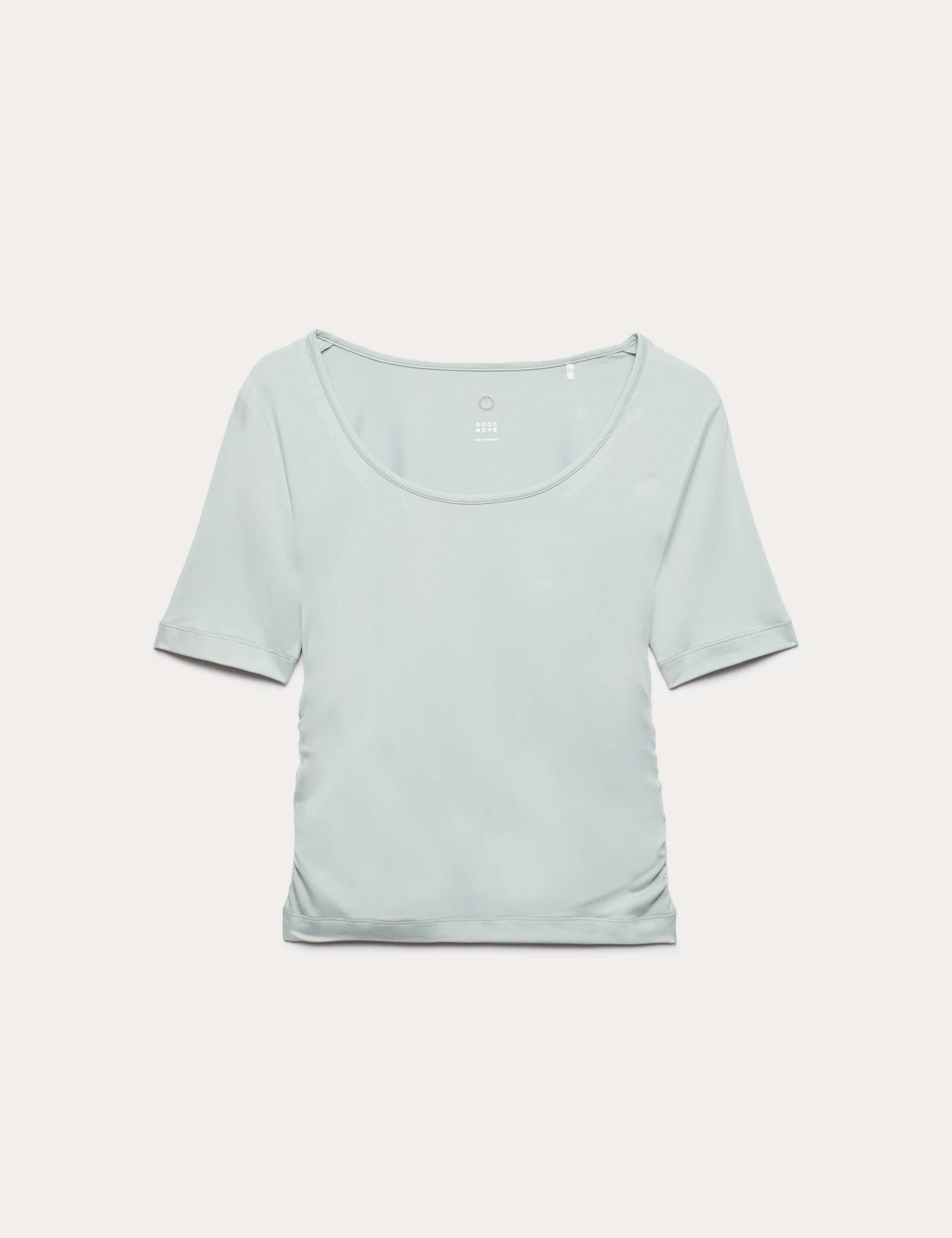 Go Balance Scoop Neck Ruched Fitted Top