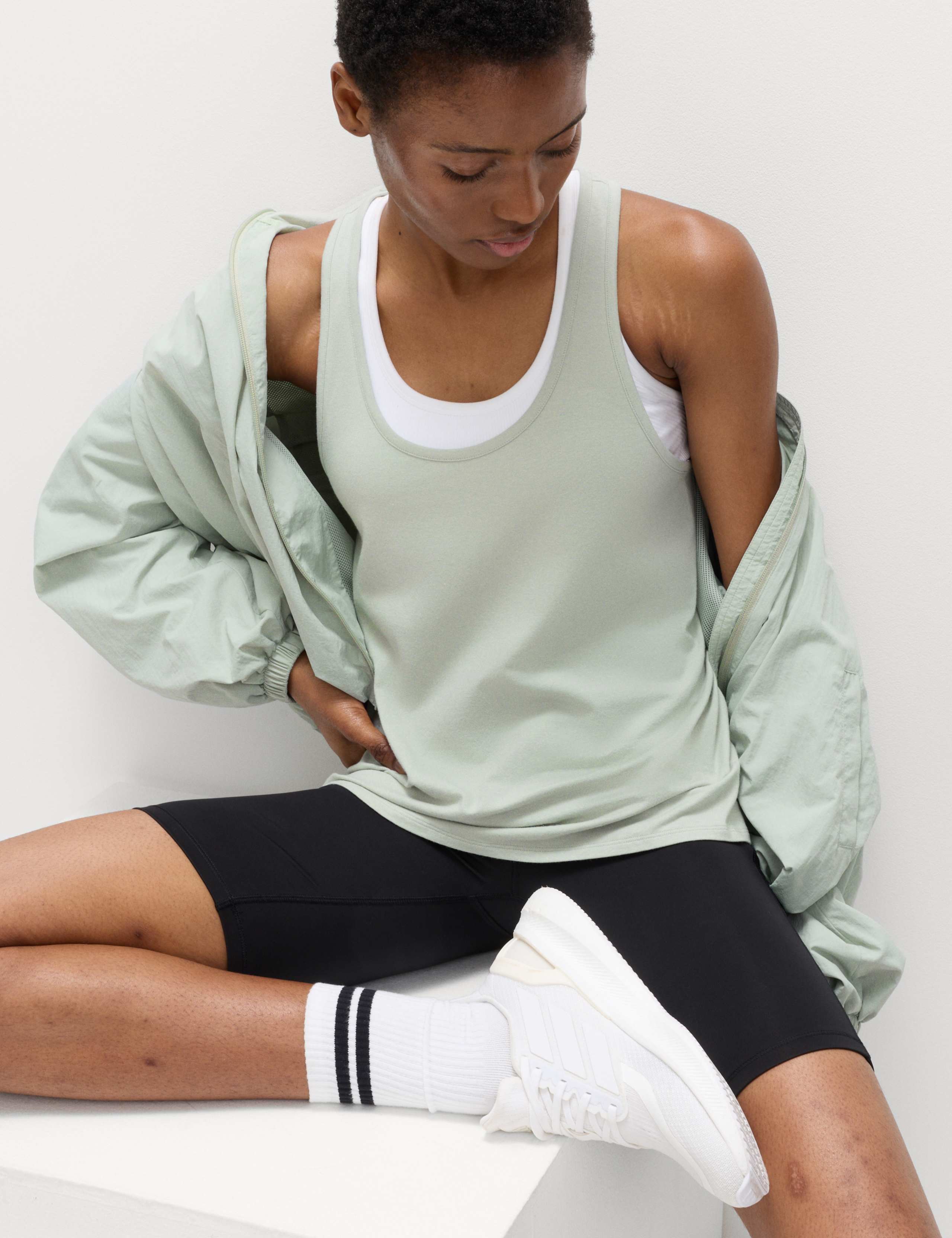 Modal Blend Pleat Back Relaxed Vest Top