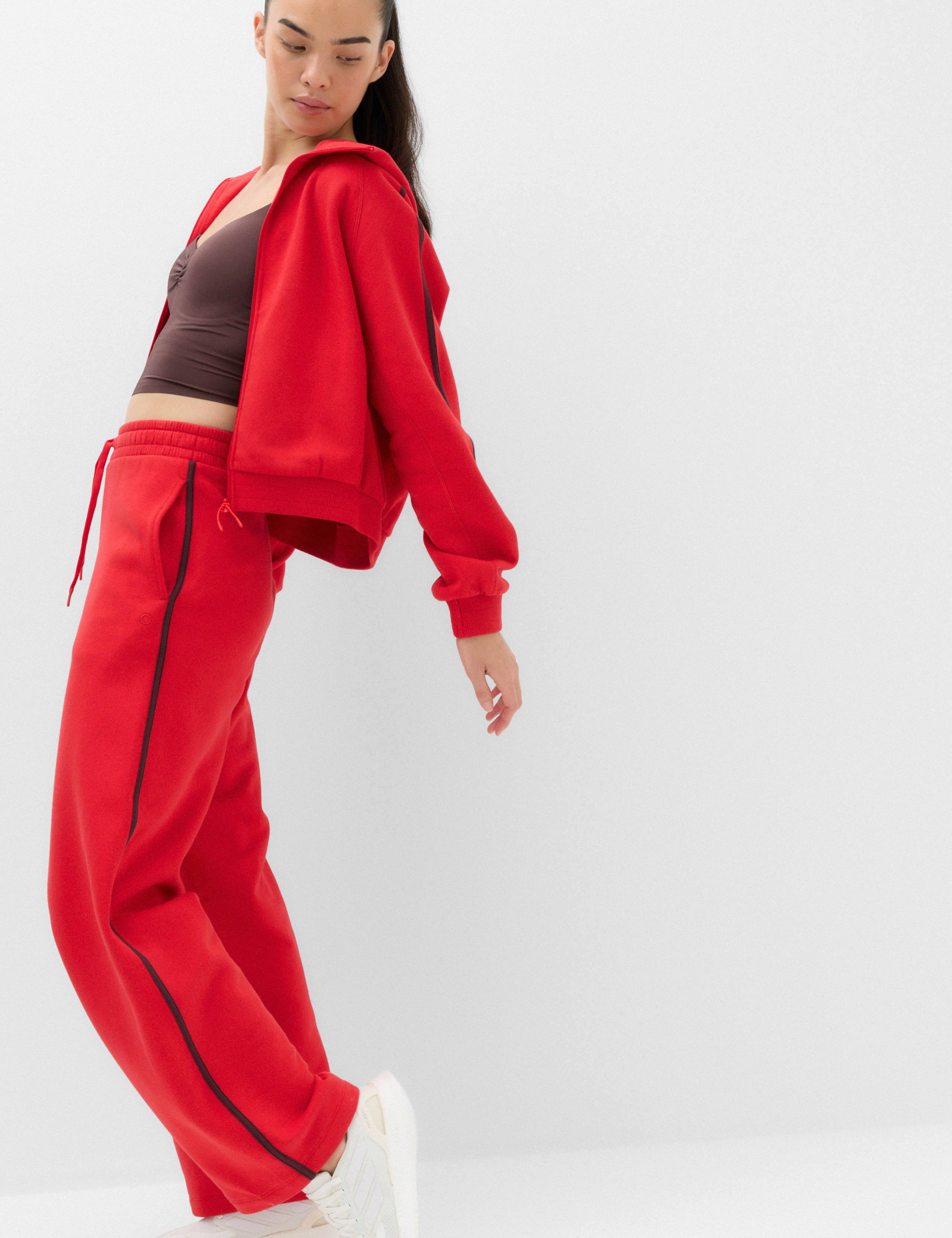 Cotton Rich Side Stripe Wide Leg Joggers