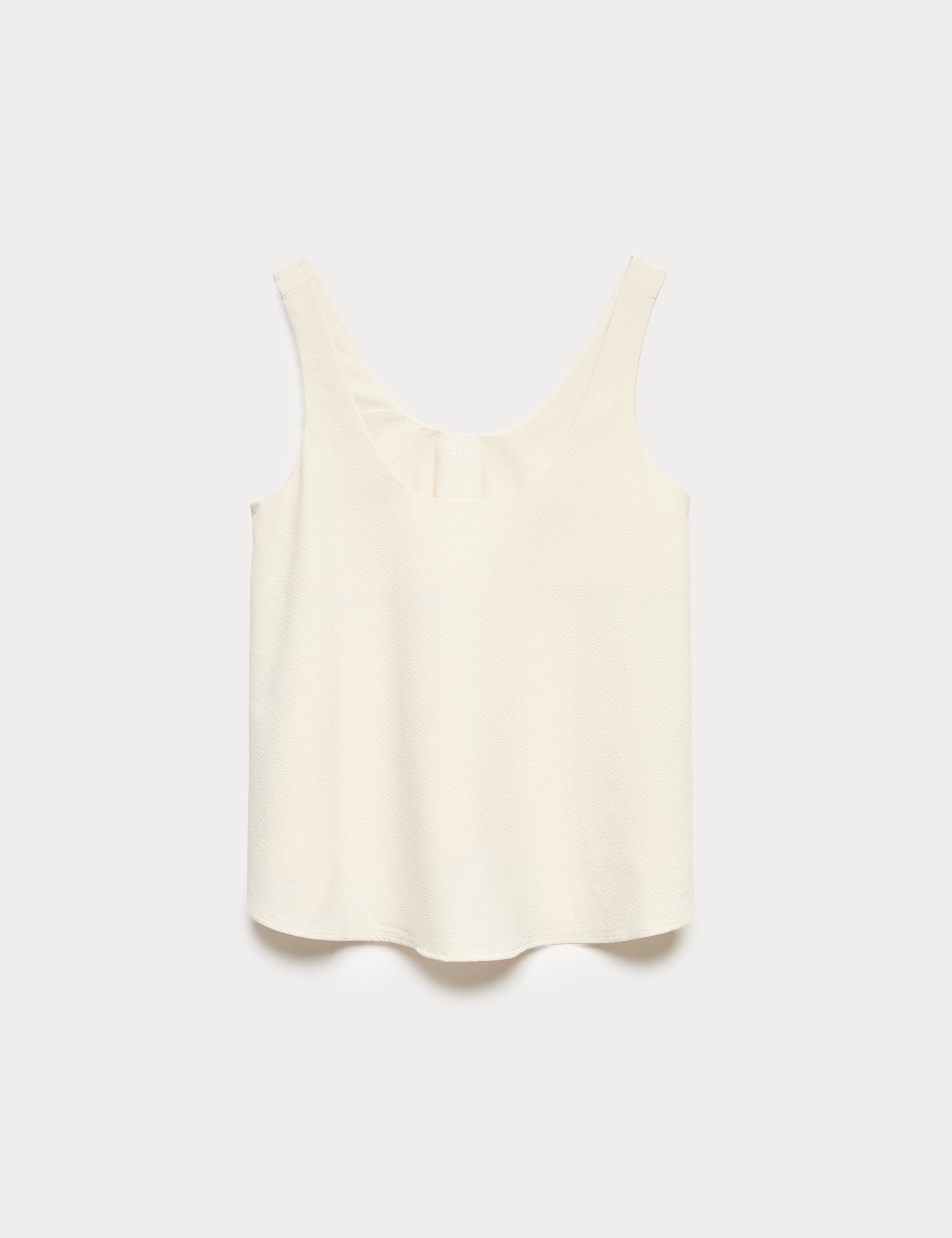 Seersucker Scoop Neck Relaxed Vest Top