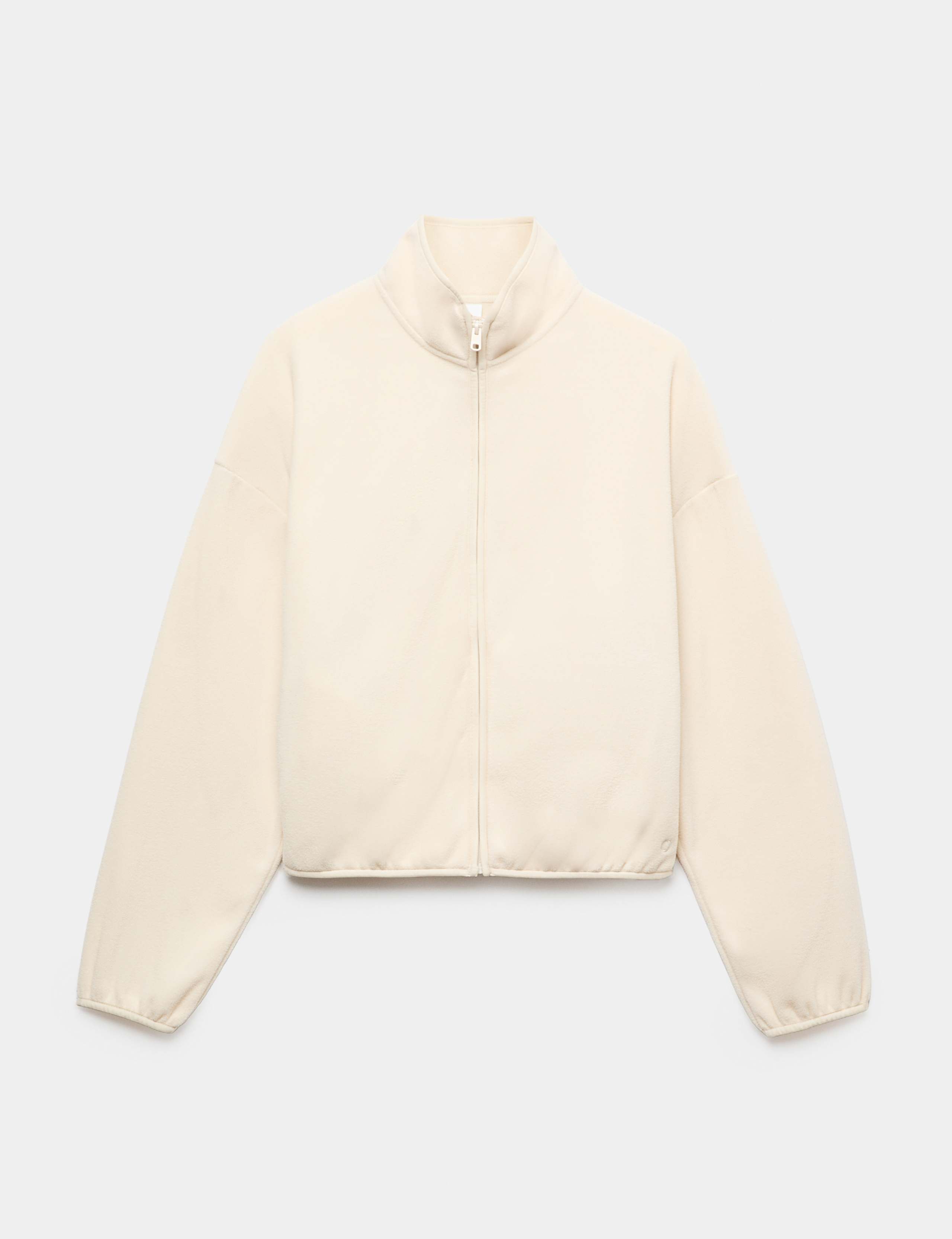 Zip Up Funnel Neck Relaxed Fleece Jacket