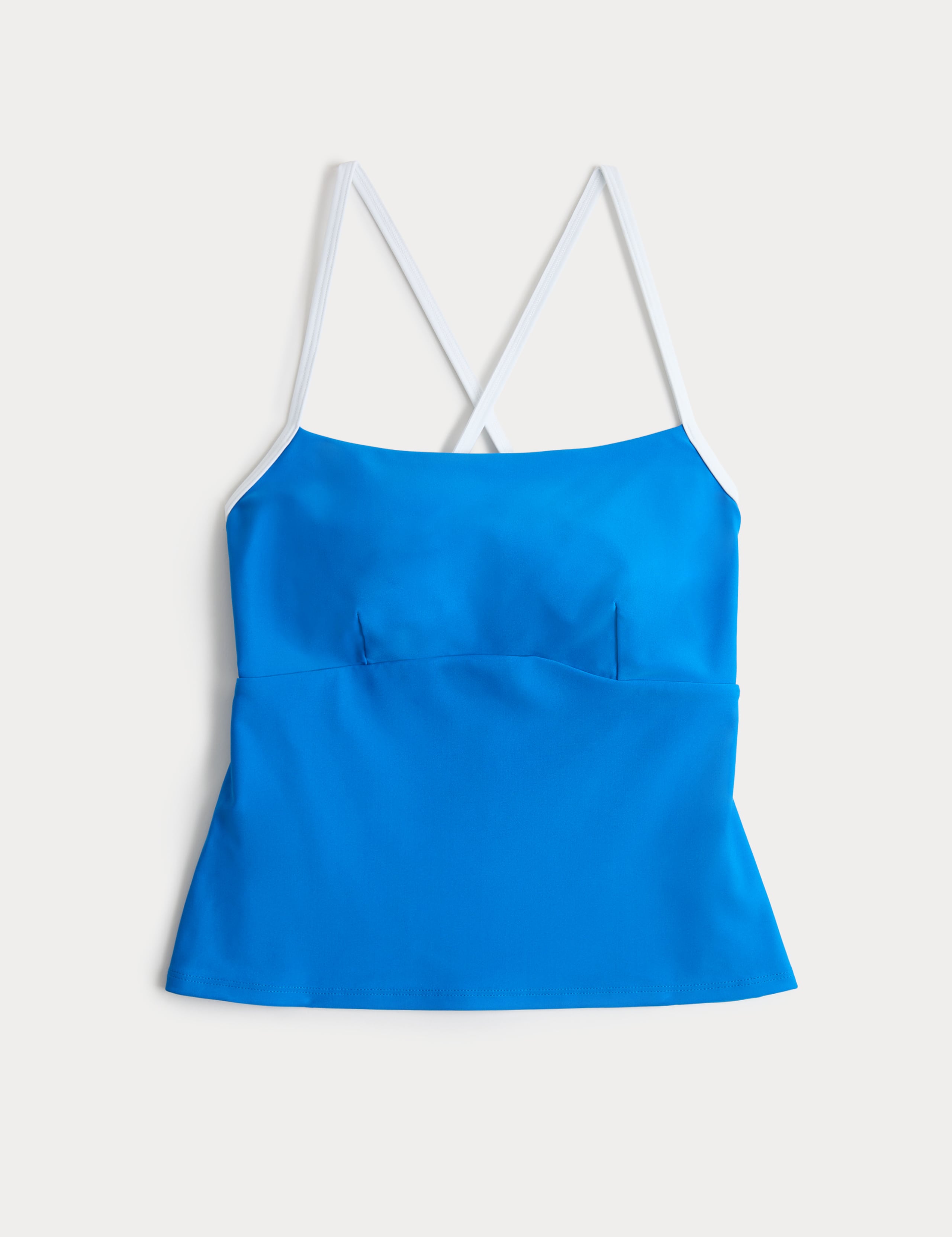 Tummy Control Contrast Square Neck Tankini Top