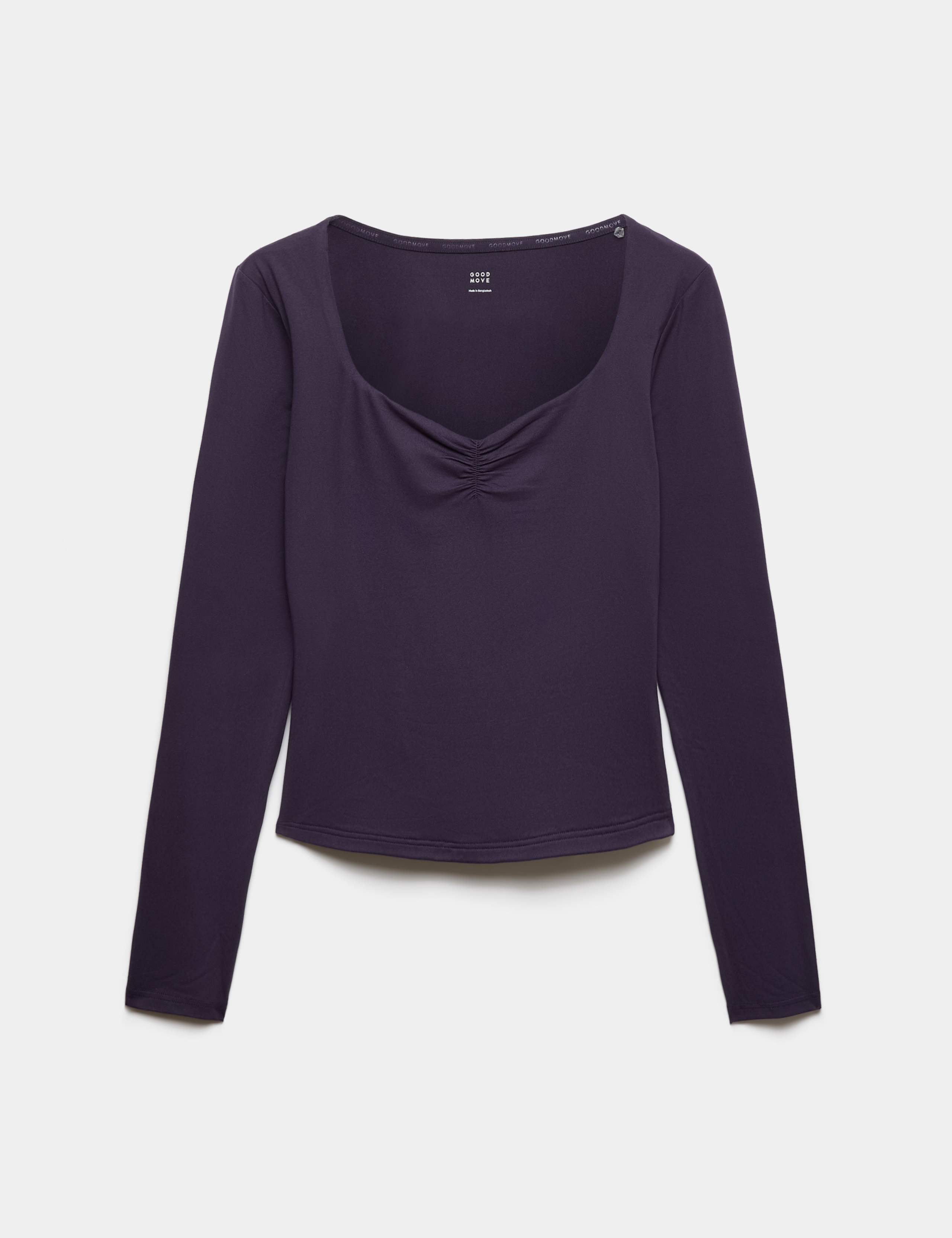 Go Balance Sweetheart Neck Ruched Fitted Top