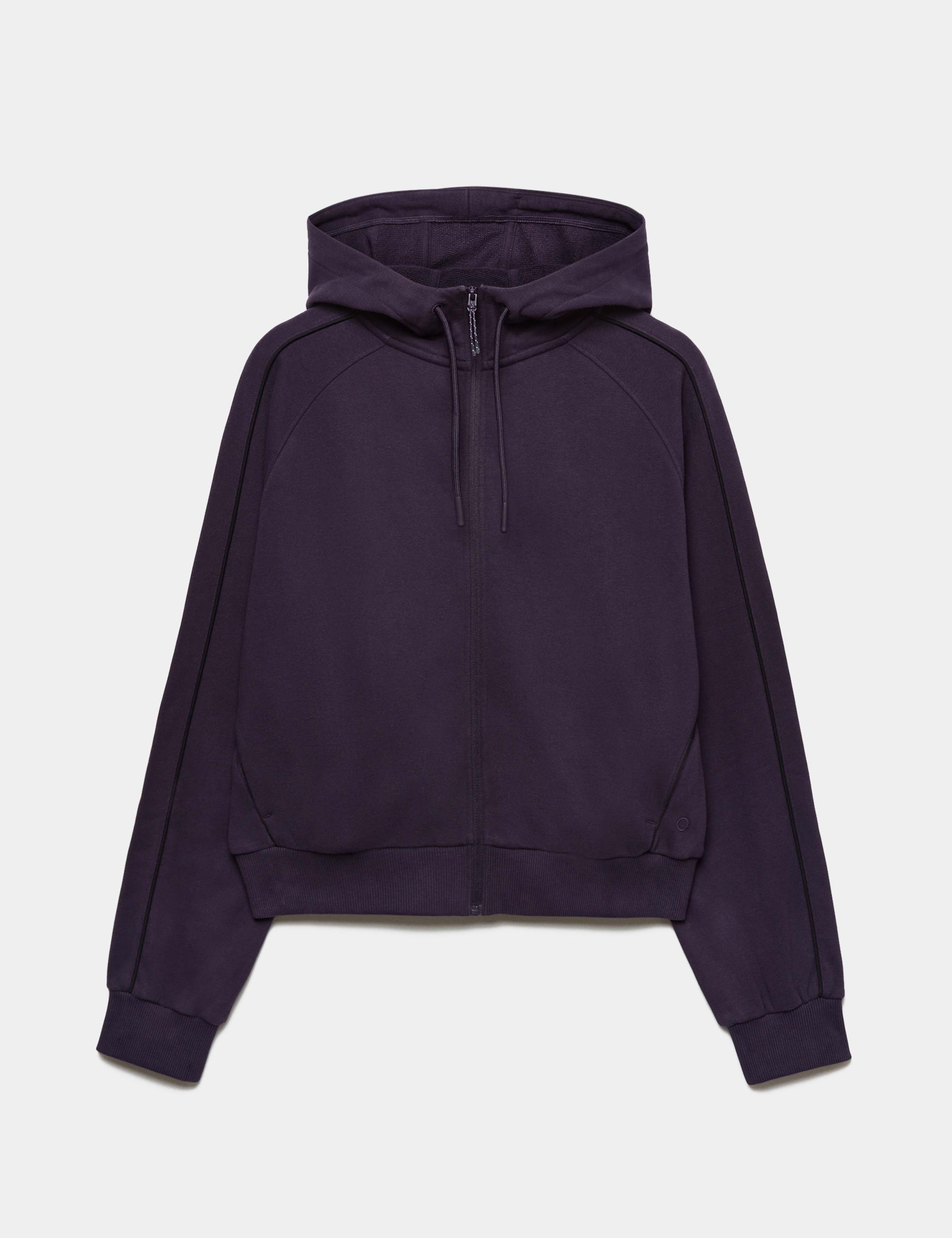 Cotton Rich Side Stripe Zip Up Relaxed Hoodie