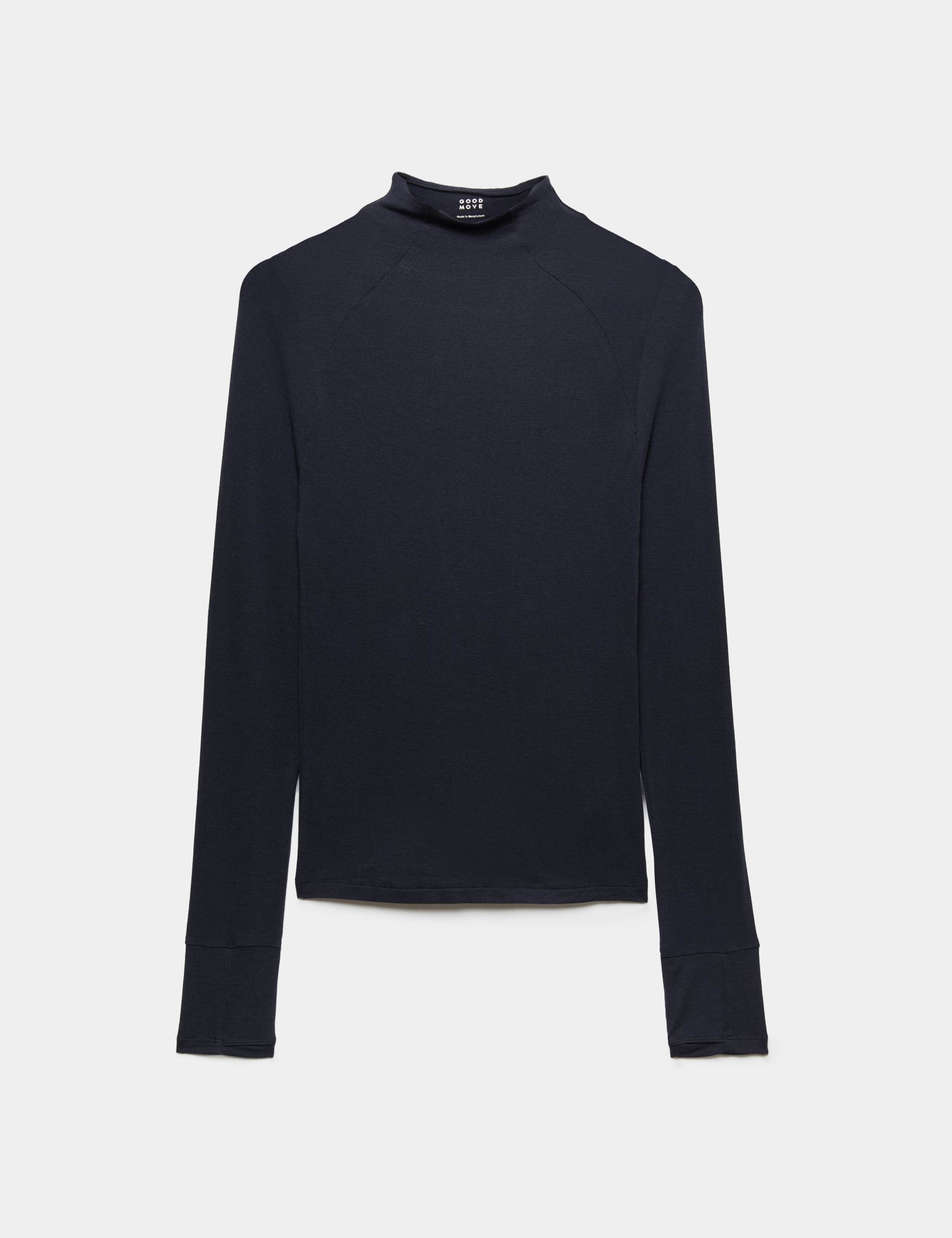 Merinotec™ Merino Blend High Neck Fitted Top