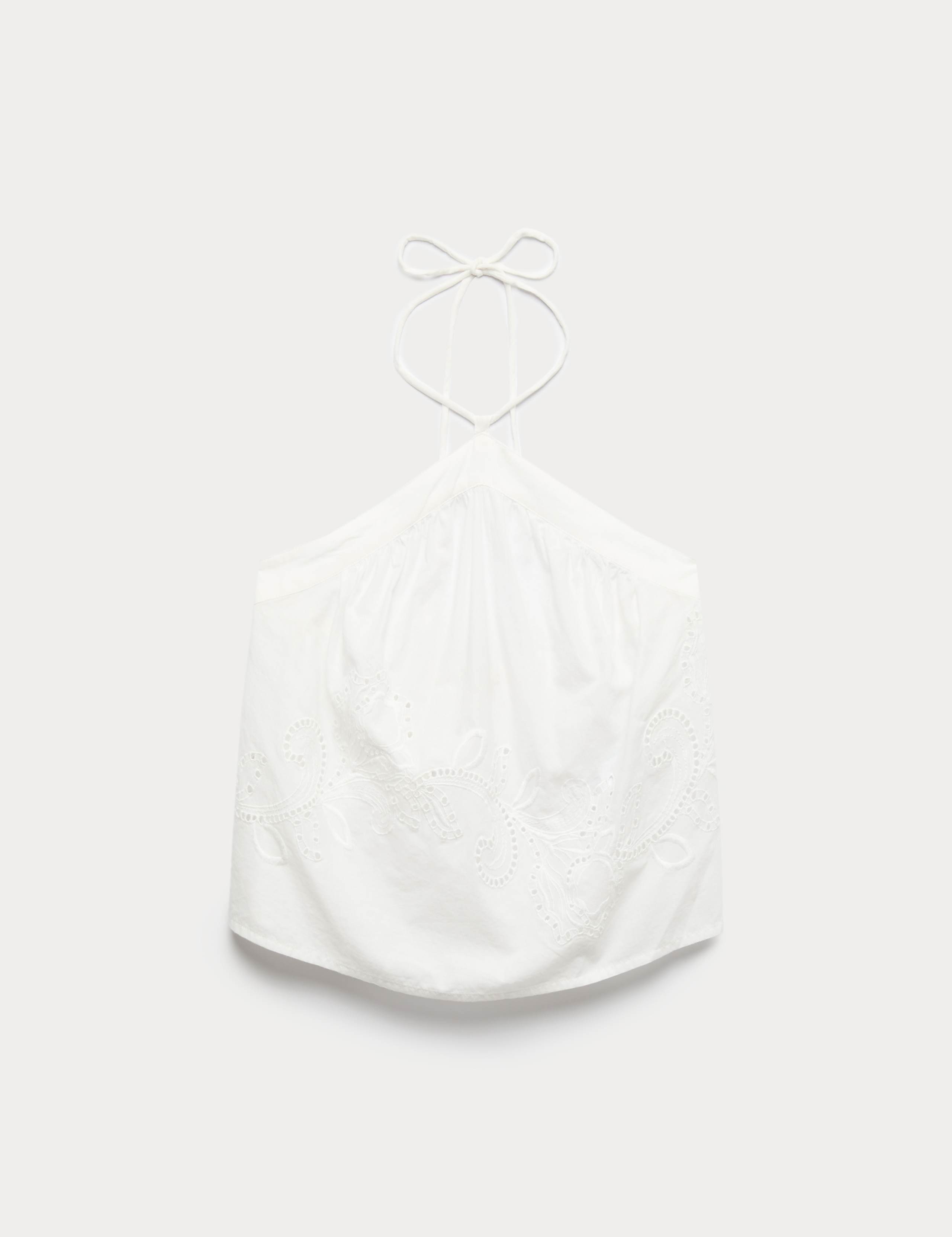 Pure Cotton Placement Cutwork Beach Top