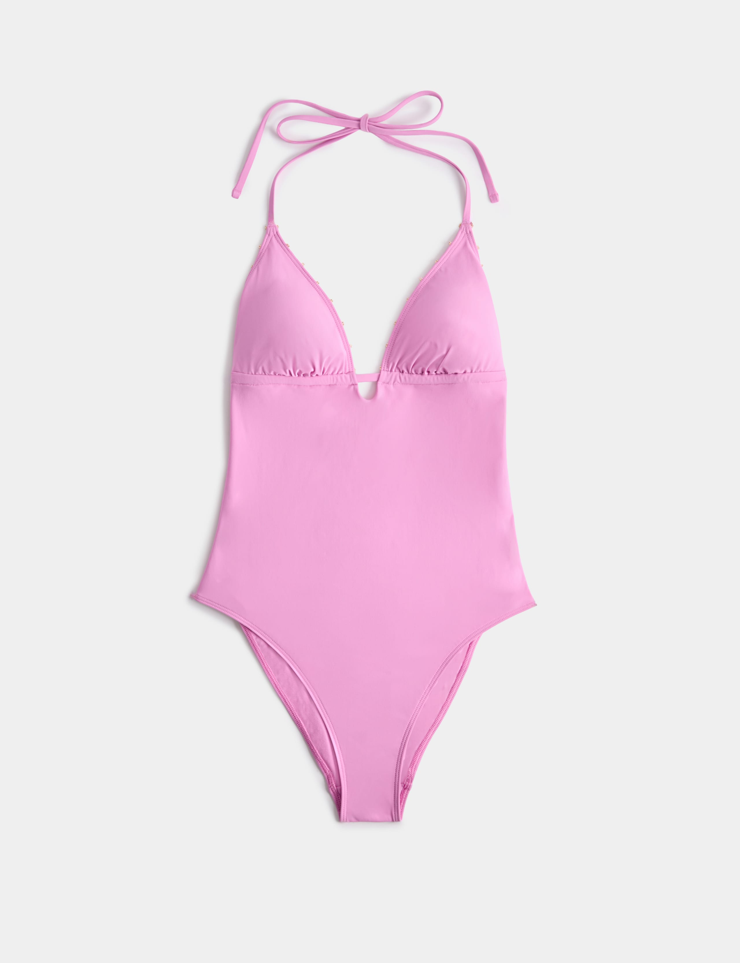 Bead Detail Padded Halterneck Swimsuit