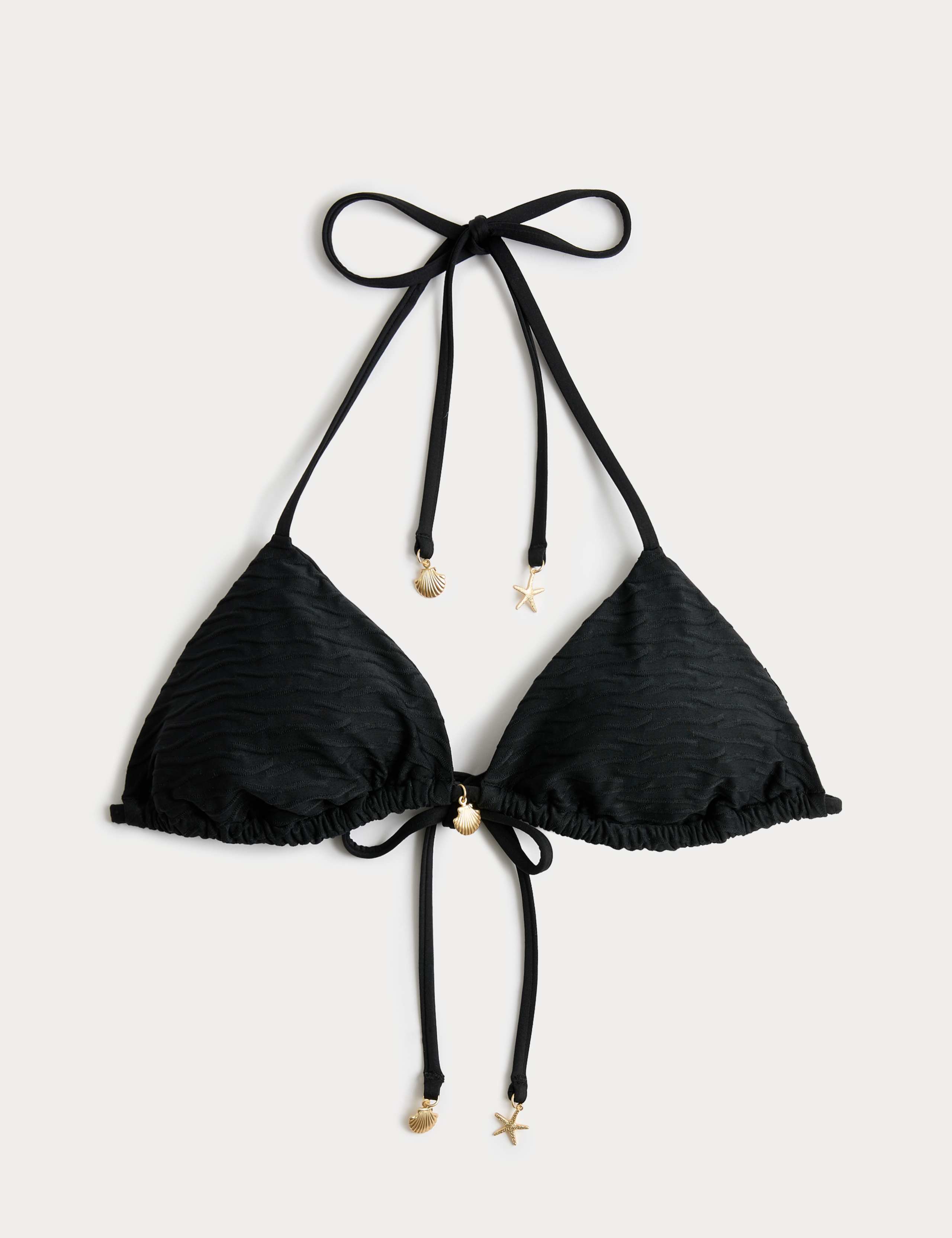 Trim Detail Textured Triangle Bikini Top & Bot Set 3 of 6
