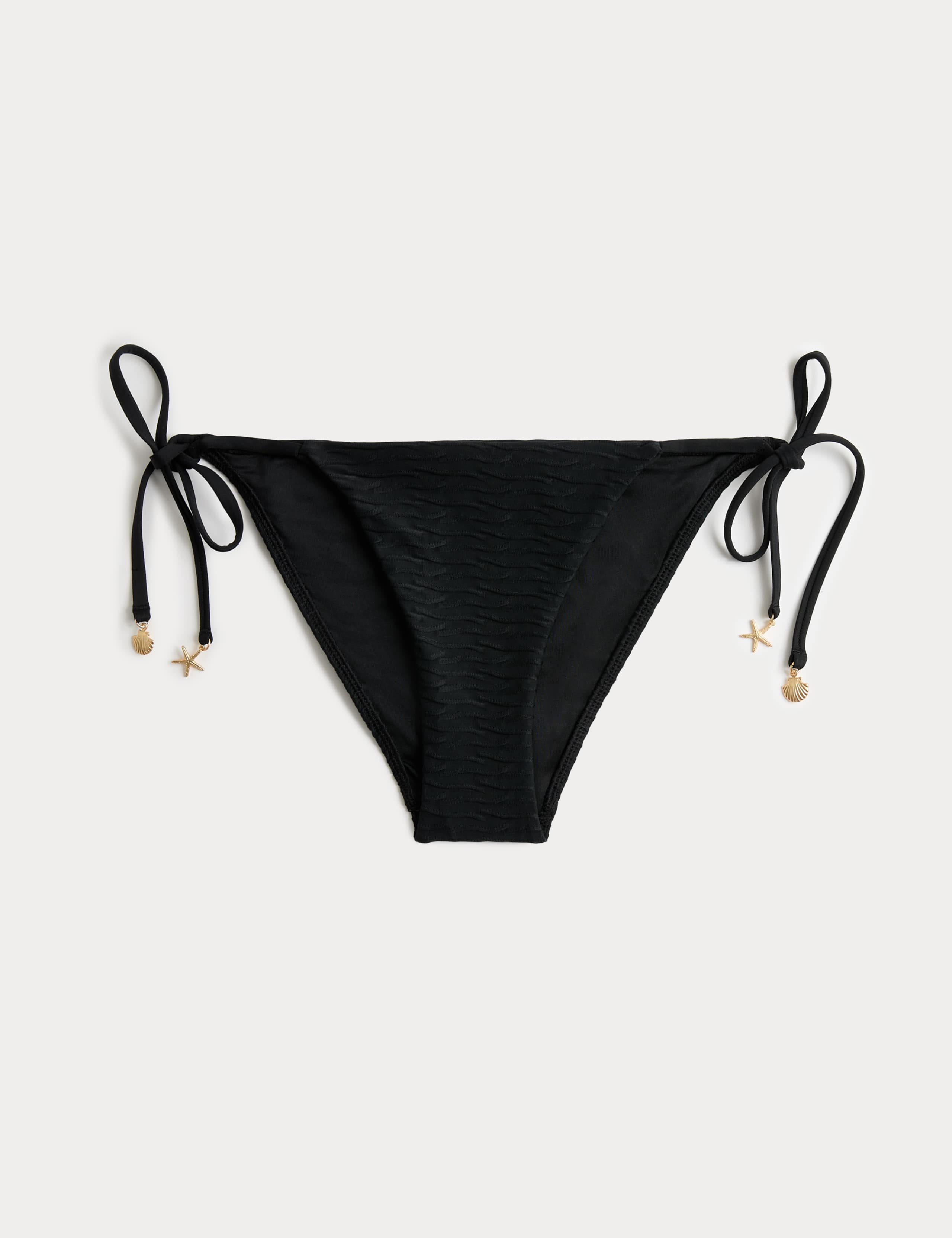 Trim Detail Textured Triangle Bikini Top & Bot Set 1 of 6