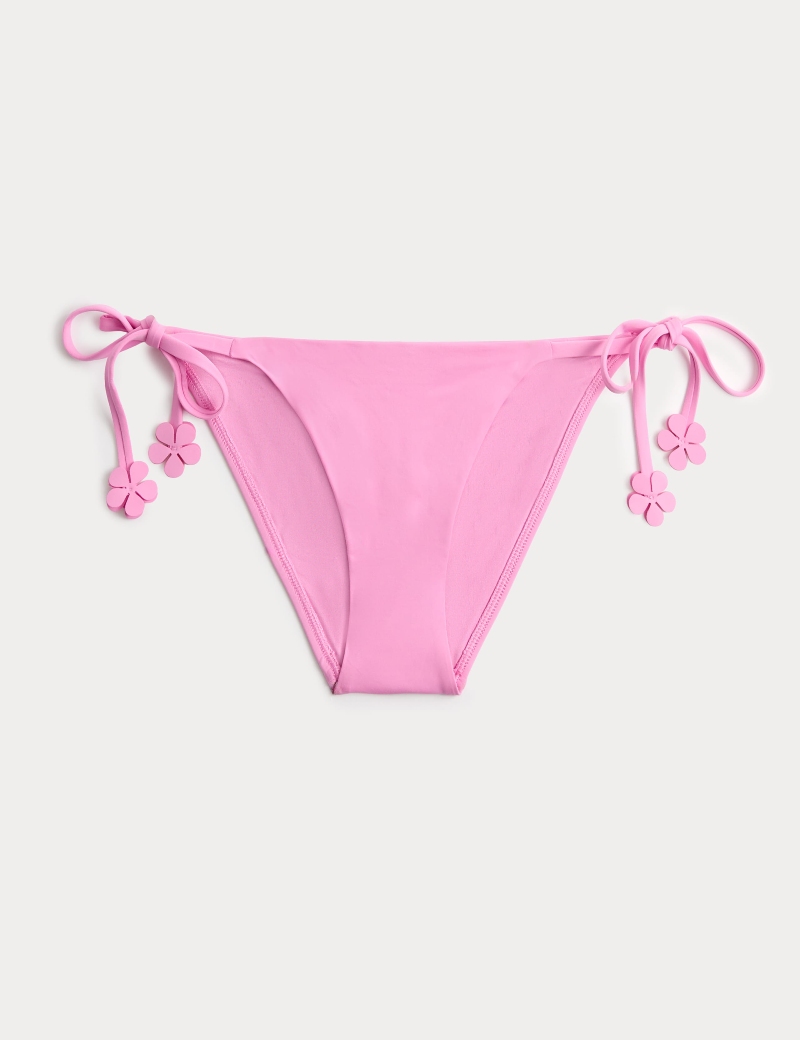 Floral Trim Tie Side Bikini Bottoms