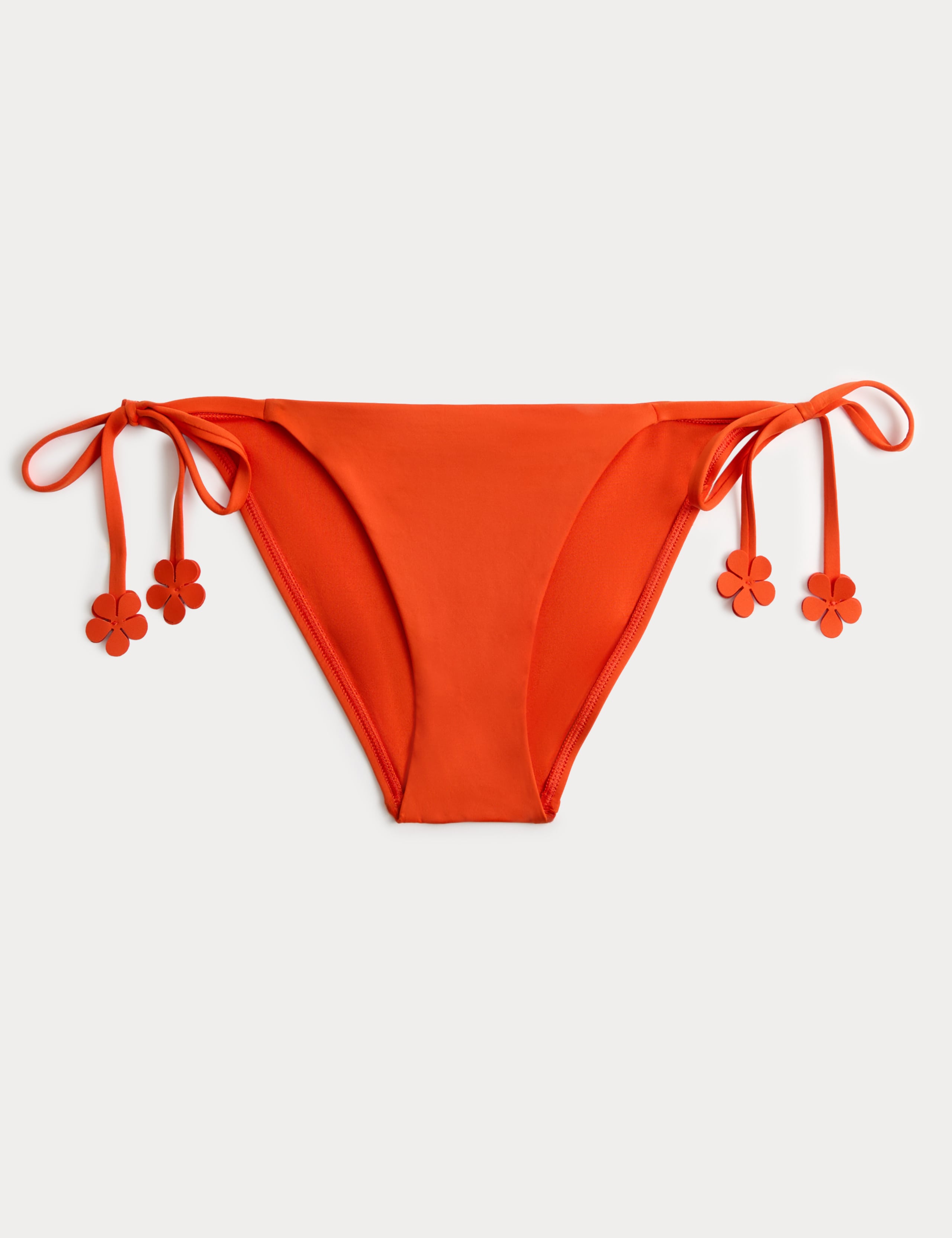 Floral Trim Tie Side Bikini Bottoms