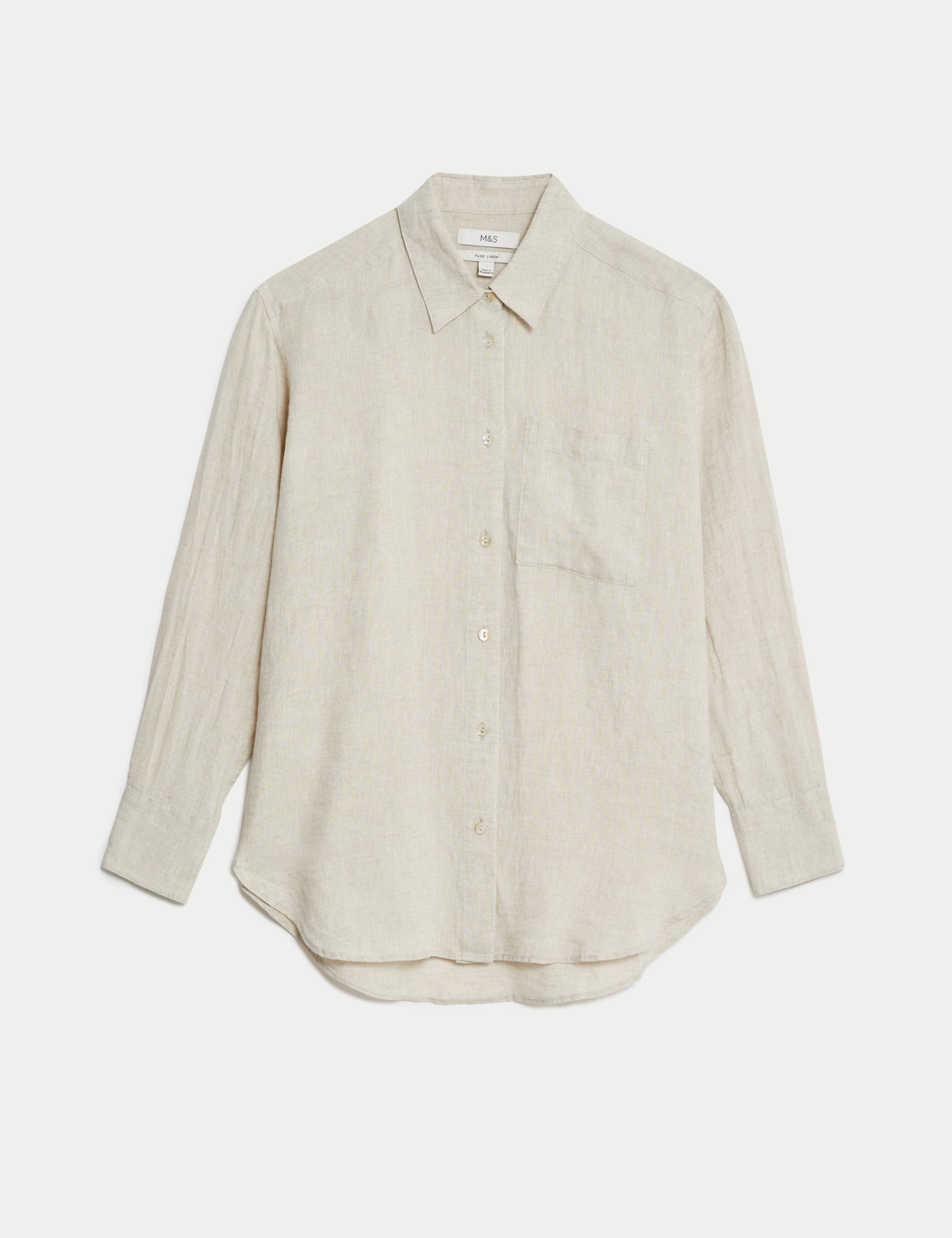 Pure Linen Relaxed Collared Shirt