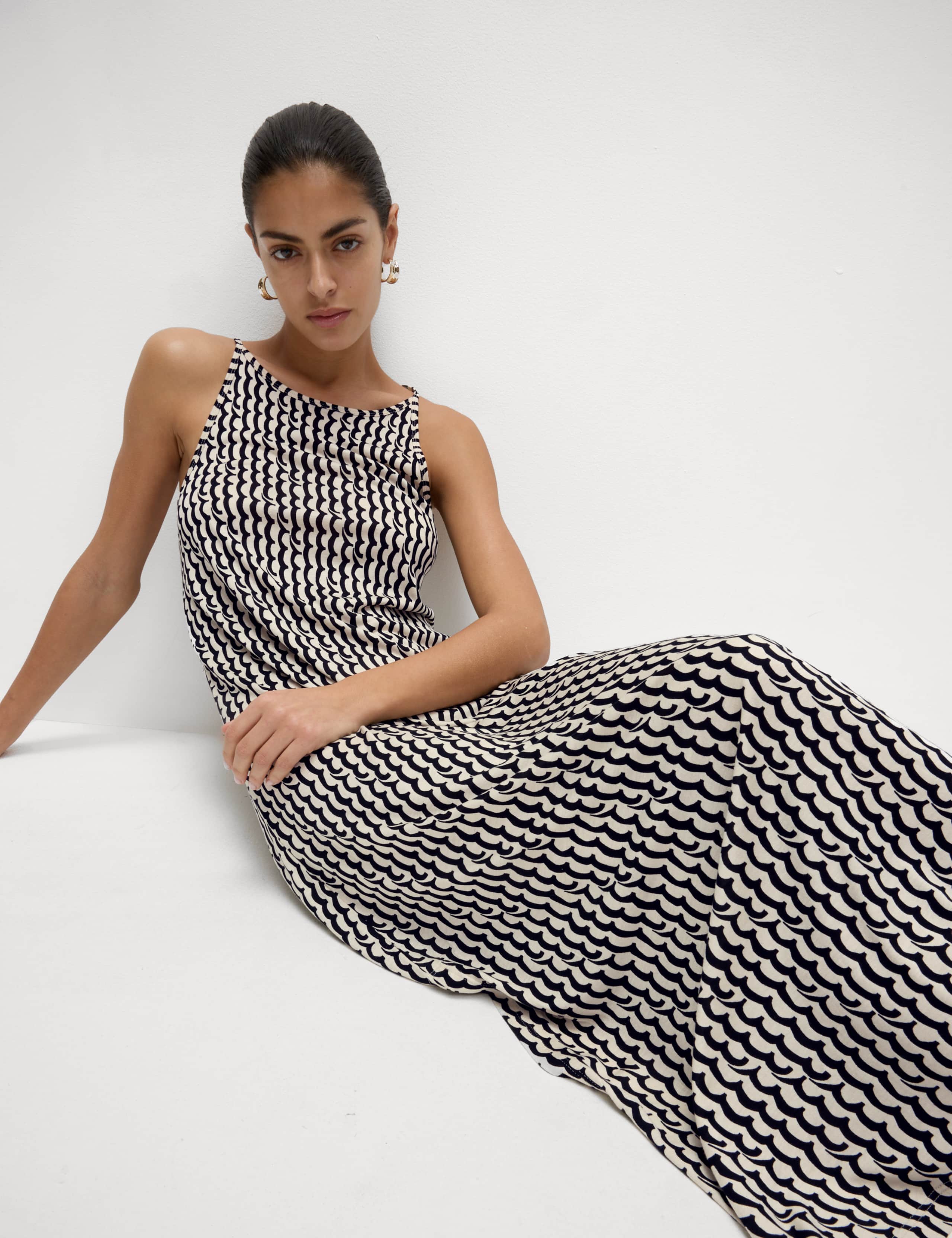 Jersey Printed Midaxi Beach Dress
