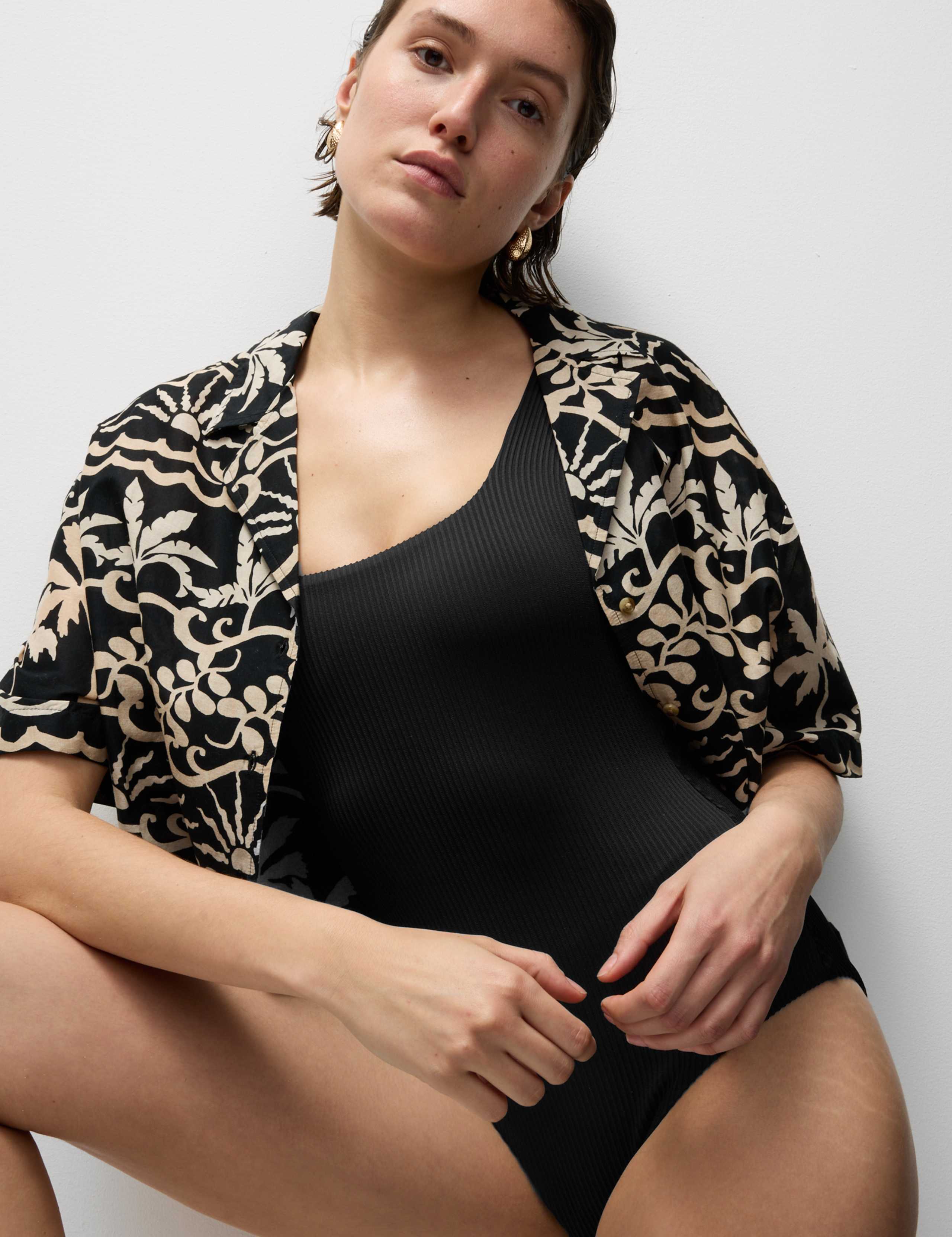 Period Ribbed Scoop Neck Swimsuit
