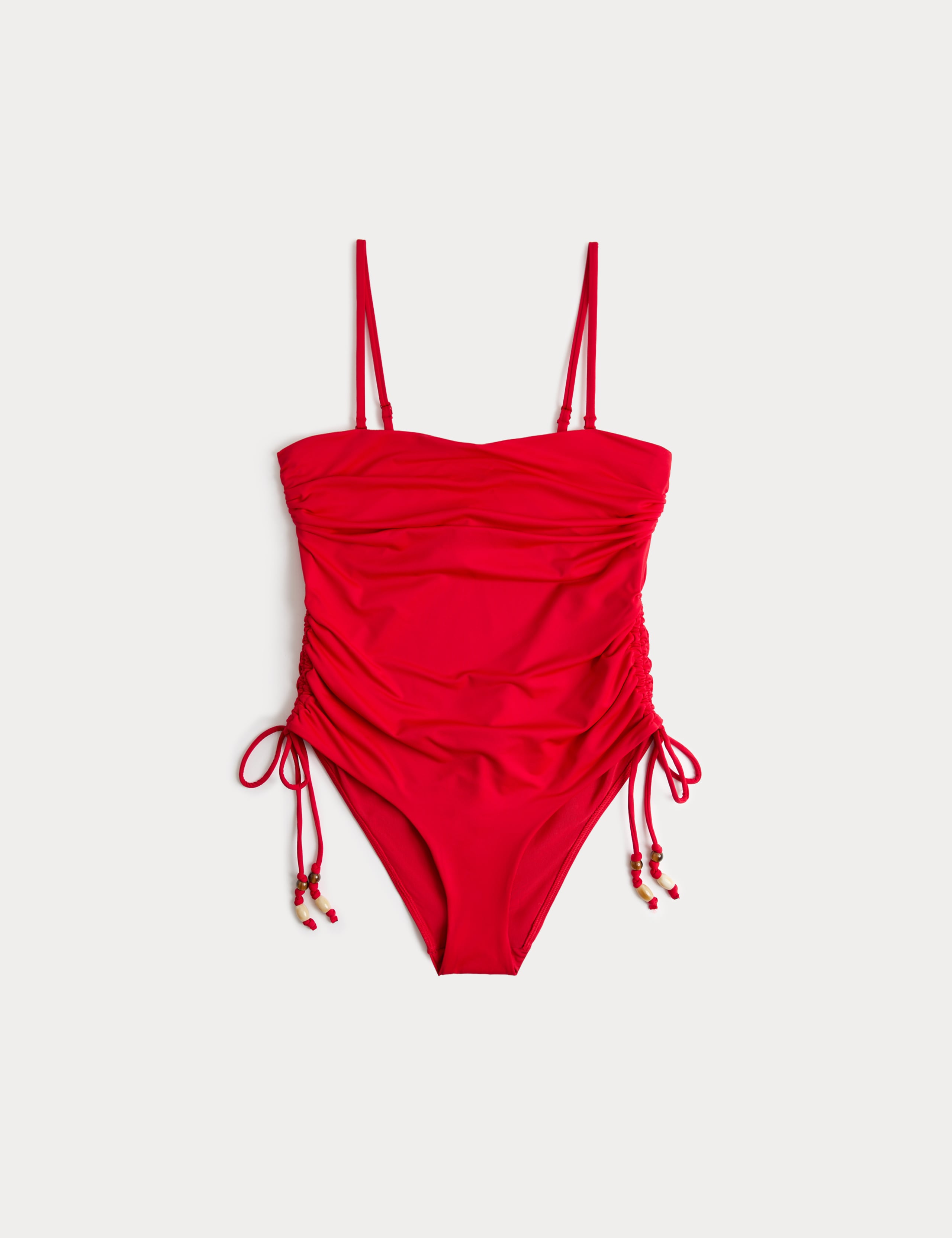 Tummy Control Wired Ruched Bandeau Swimsuit