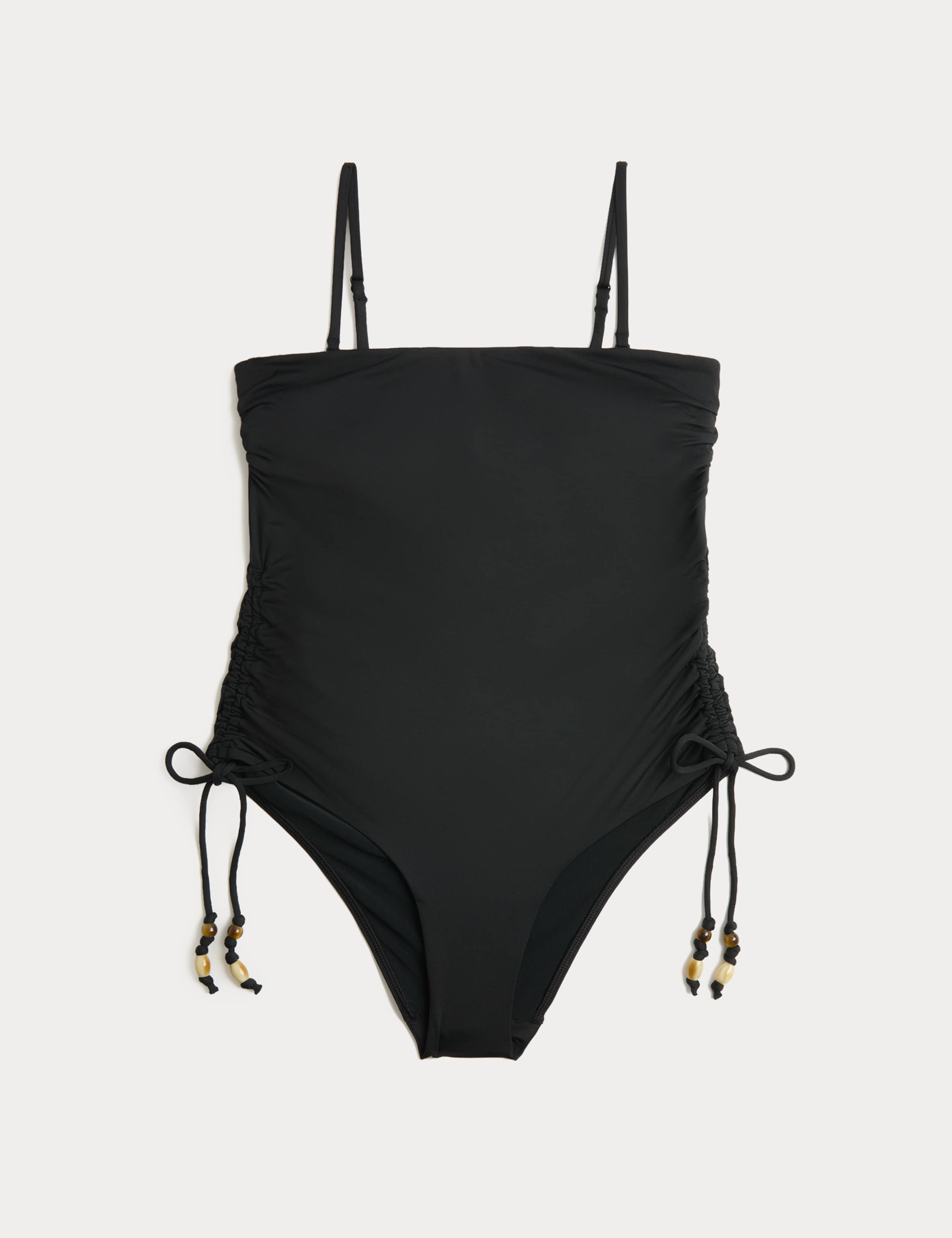 Tummy Control Wired Ruched Bandeau Swimsuit