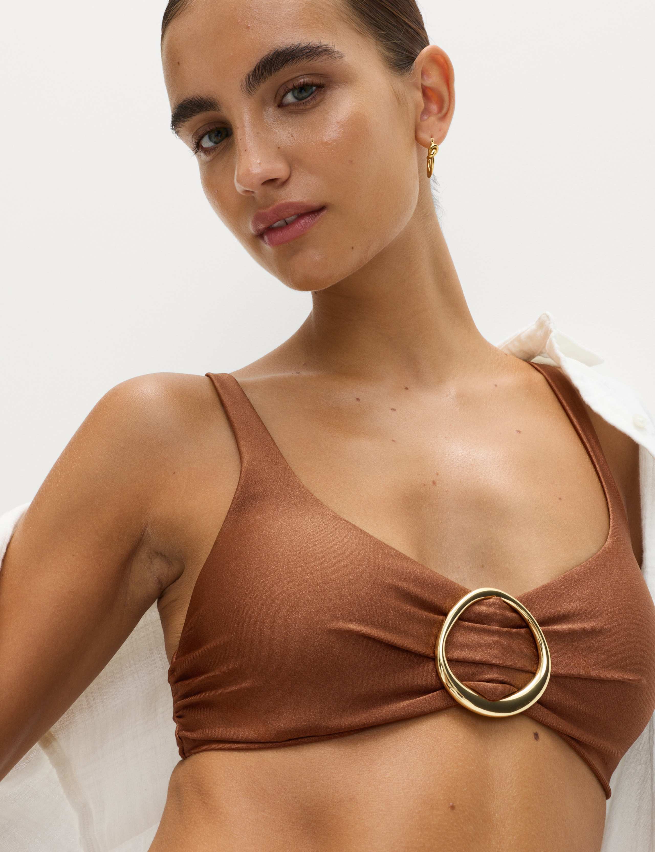 Trim Detail Plunge Bikini Top