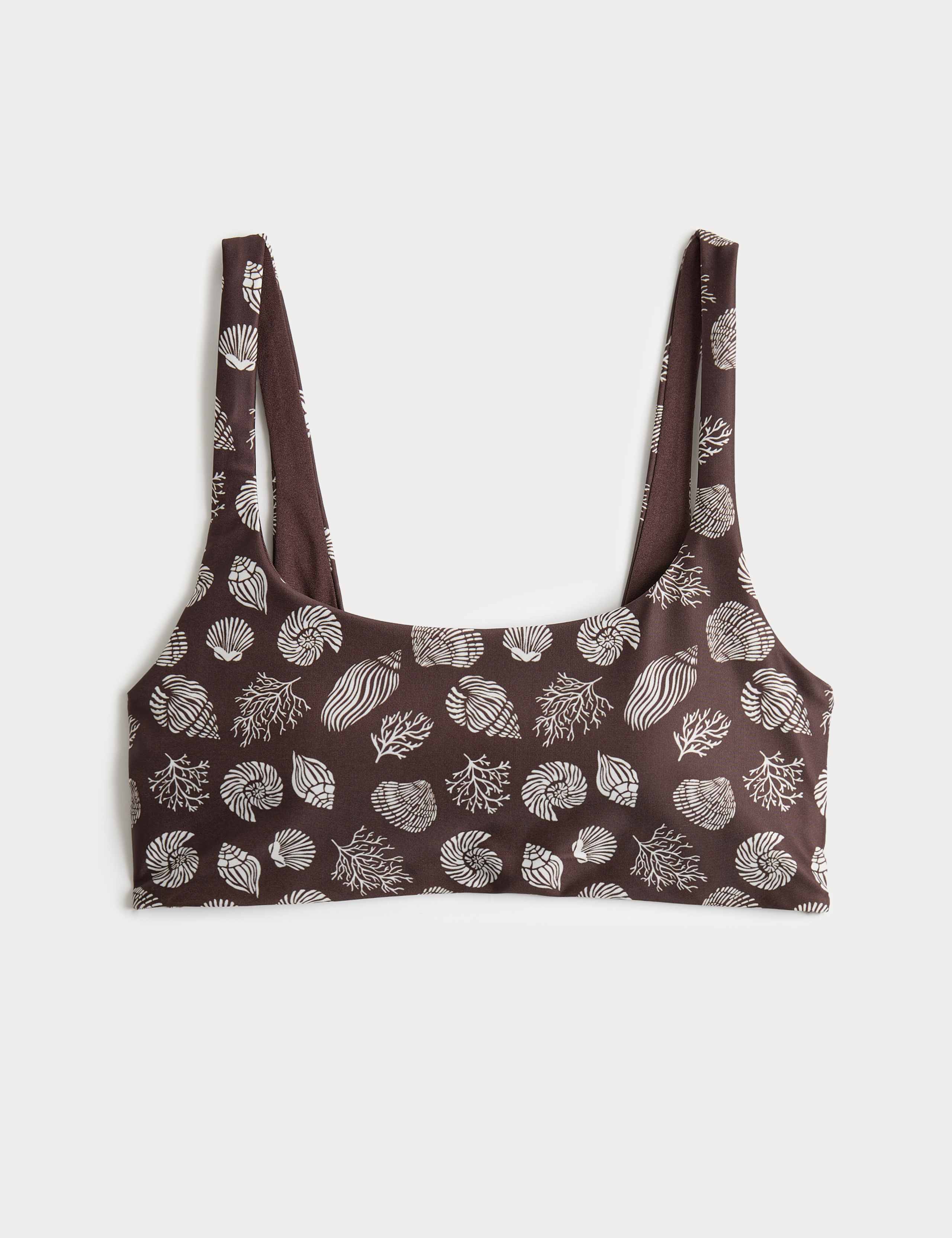 Printed Scoop Neck Bikini Top